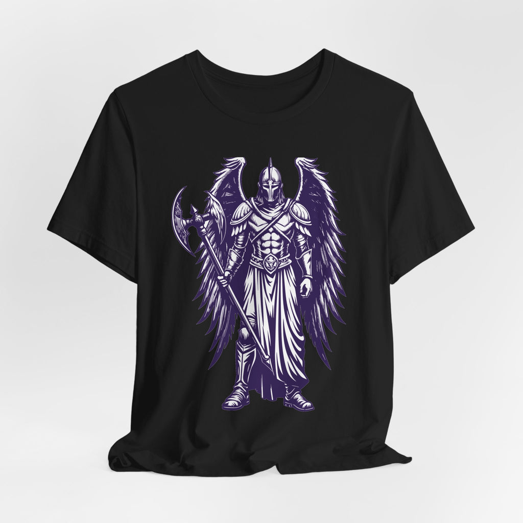 Fallen Angel Warrior T-Shirt | Gothic Fantasy Winged Knight Tee