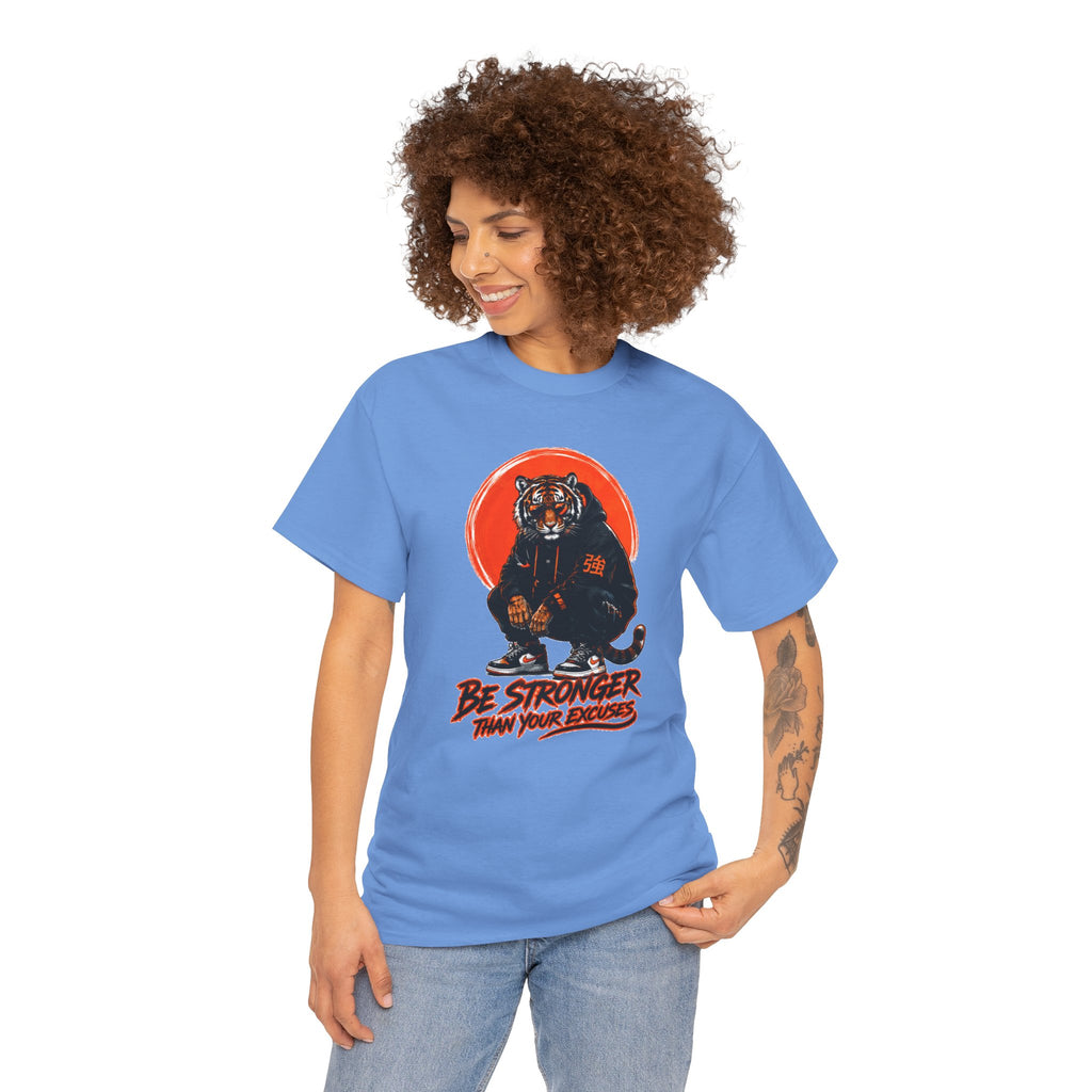 Tiger Graphic Tee — "Be Stronger Than Your Doubts" Motivational T-Shirt