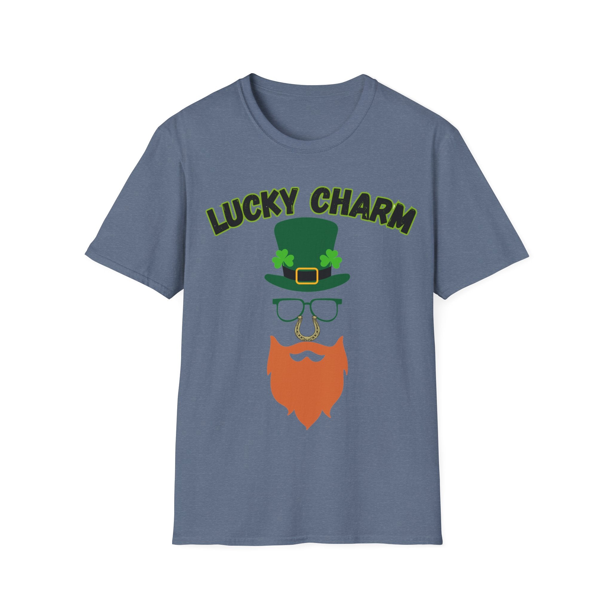 Lucky Charm St. Patrick’s Day T-Shirt — Leprechaun Hat & Beard Graphic