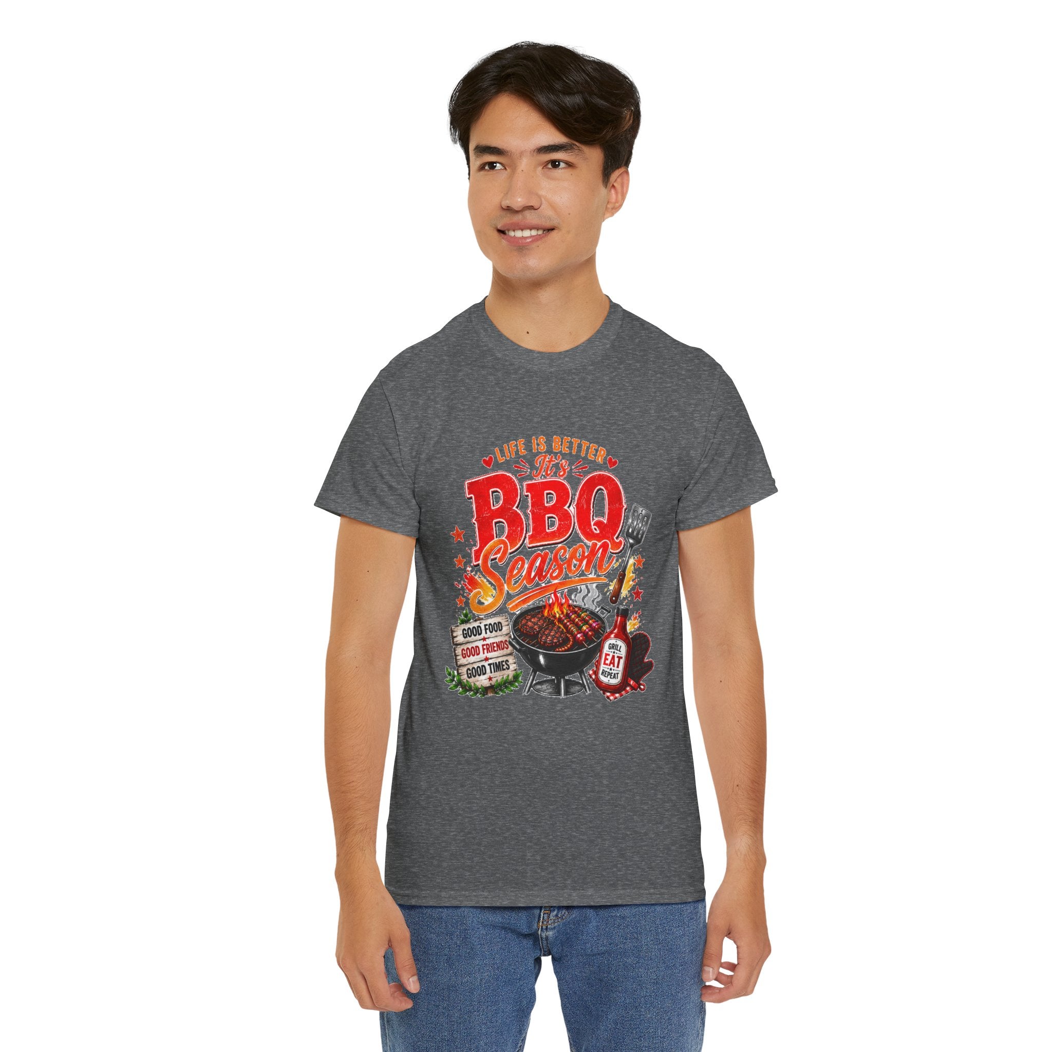 BBQ Season T-Shirt | Life Is Better It's BBQ Season Tee | Funny Grill Shirt | Summer Cookout Shirt | Barbecue Lover Gift | Backyard BBQ Tee
