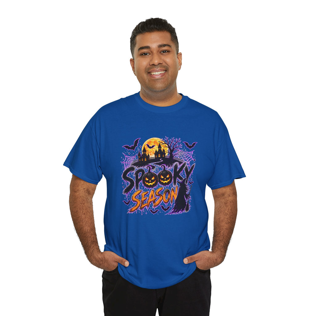 Spooky Season Halloween T-Shirt, Jack O Lantern Pumpkin Tee, Haunted House Graphic Shirt, Unisex Halloween Tee