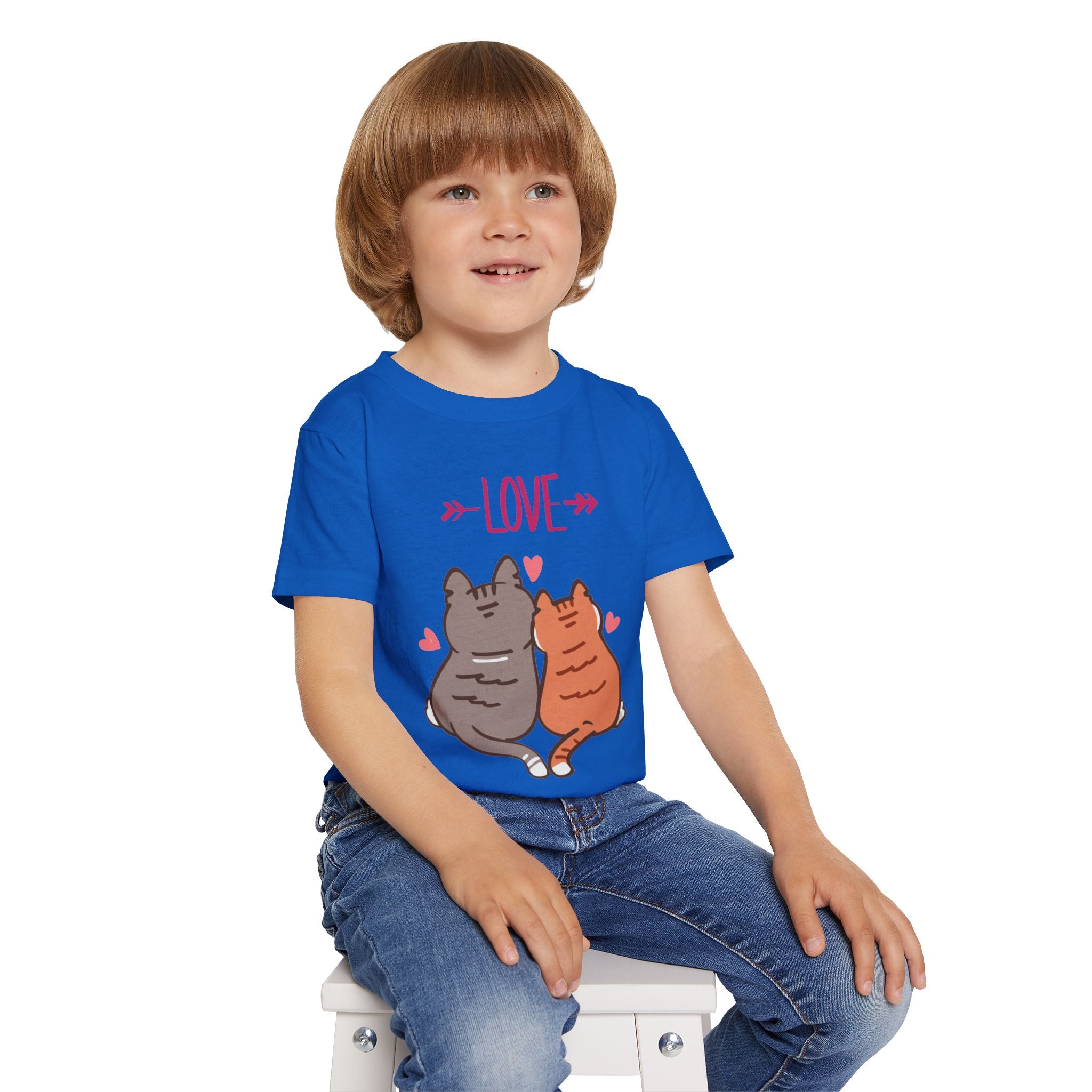 Cute Toddler Cat Shirt, Kids Valentine Shirt, Love Cats T-Shirt for Boys Girls, Matching Siblings Outfit, Kids Cute Animal Tee, Gift for Kids
