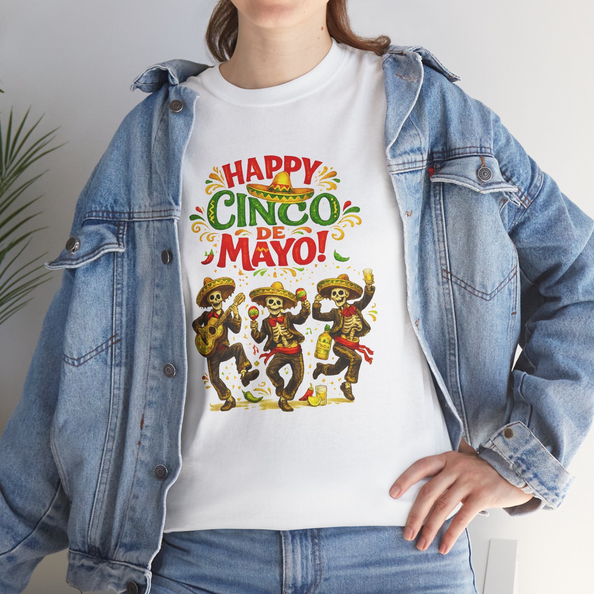 Cinco De Mayo Shirt, Happy Cinco De Mayo Tee, Dancing Skeleton Fiesta Shirt, Funny Mexican Party T-Shirt