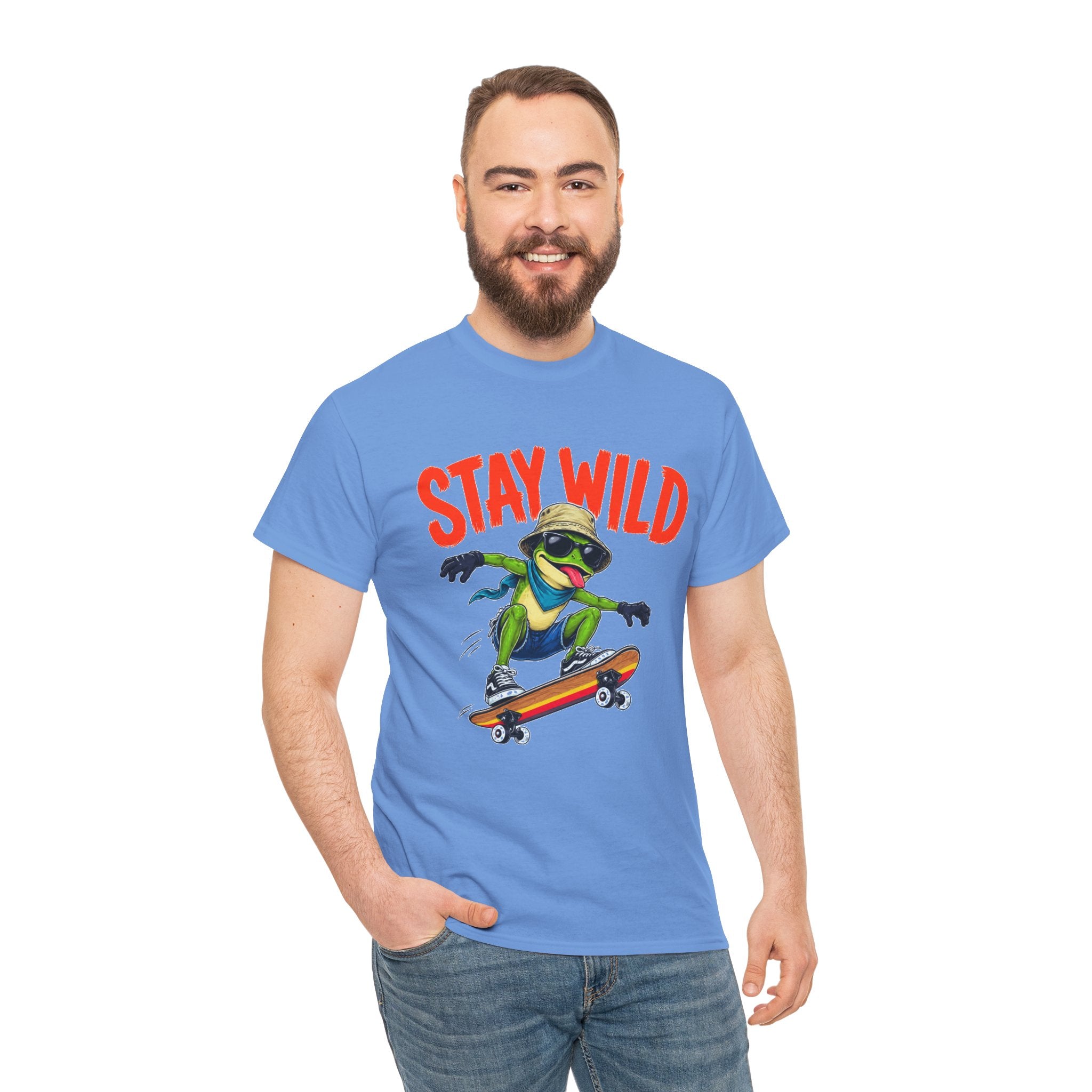 Stay Wild Frog Skateboard Shirt, Funny Frog T-Shirt, Skater Graphic Tee, Retro Frog Shirt, Cool Unisex Streetwear Tee