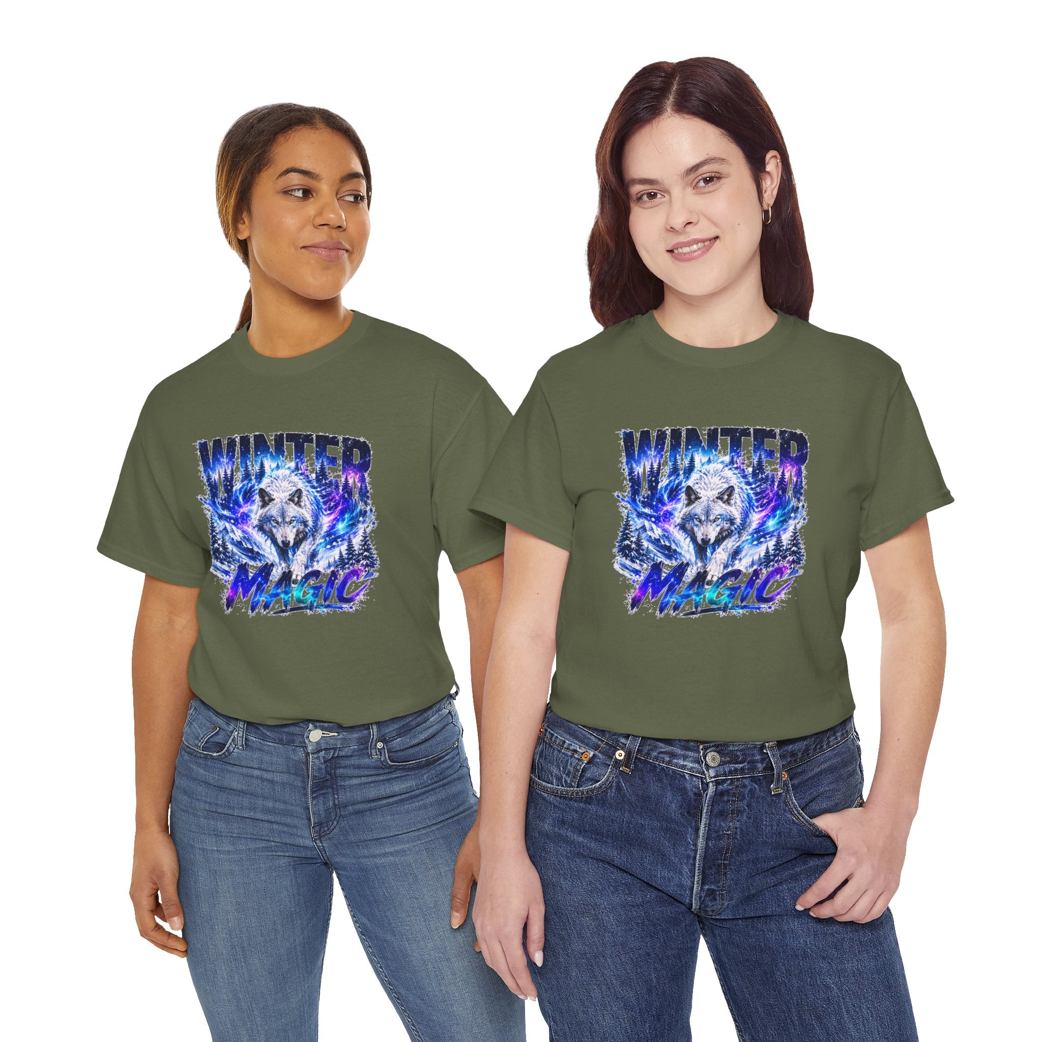 Wolf T Shirt, Winter Wolf Shirt, Wolf Lover Gift, Snowy Wolf Tee, Winter Magic Shirt, Wildlife Graphic Tee, Unisex Wolf Shirt