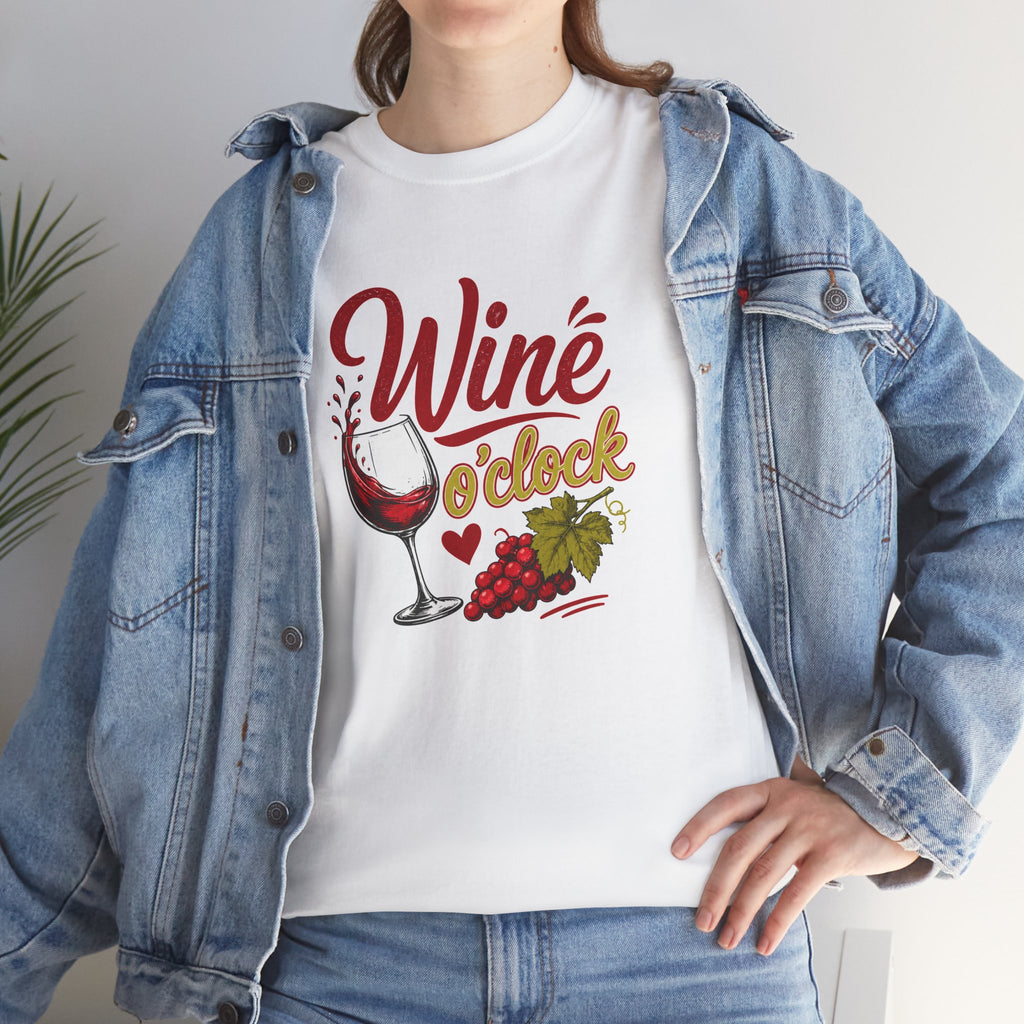 Wine T-Shirt - "Wine O'Clock" Graphic Tee for Wine Lovers