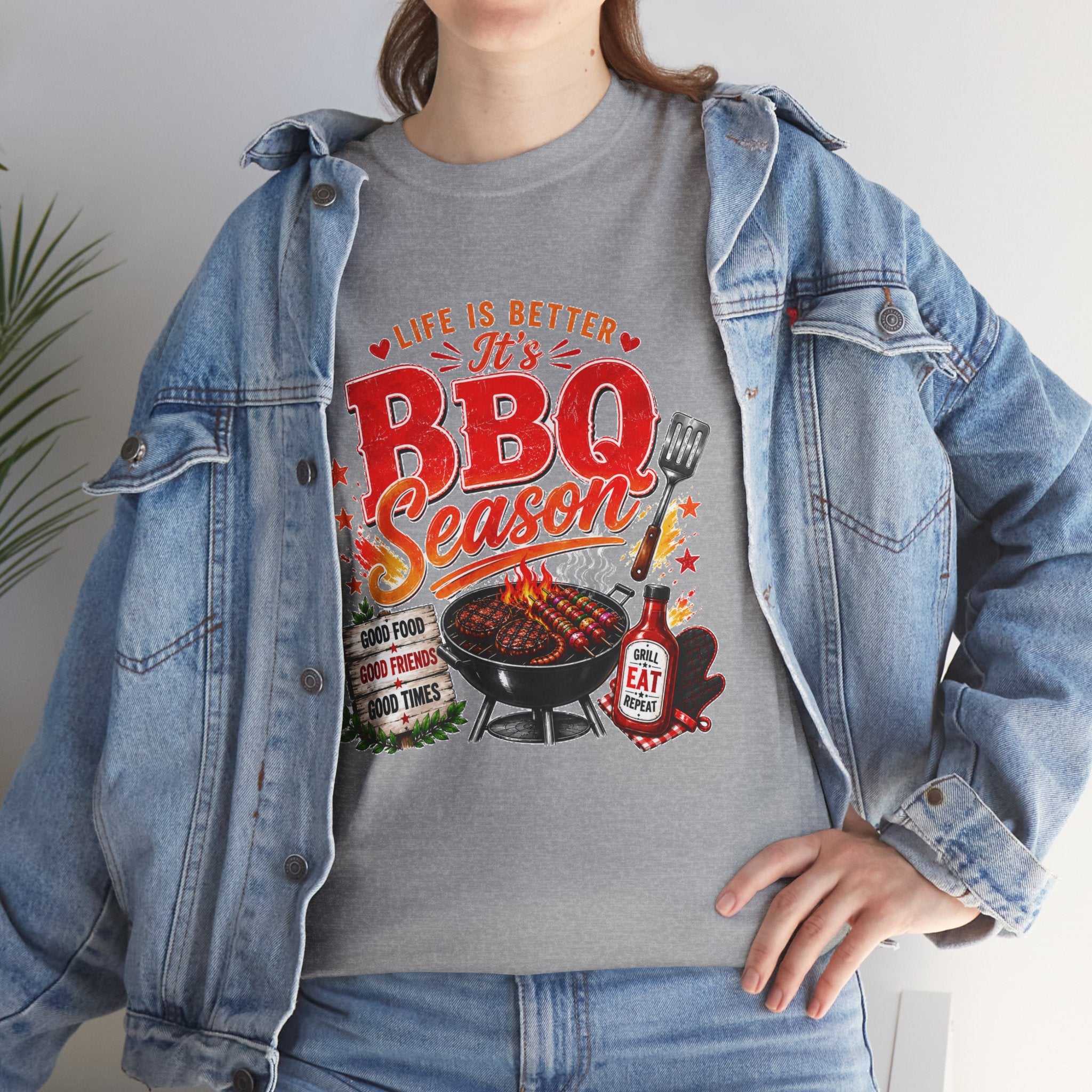BBQ Season T-Shirt | Life Is Better It's BBQ Season Tee | Funny Grill Shirt | Summer Cookout Shirt | Barbecue Lover Gift | Backyard BBQ Tee