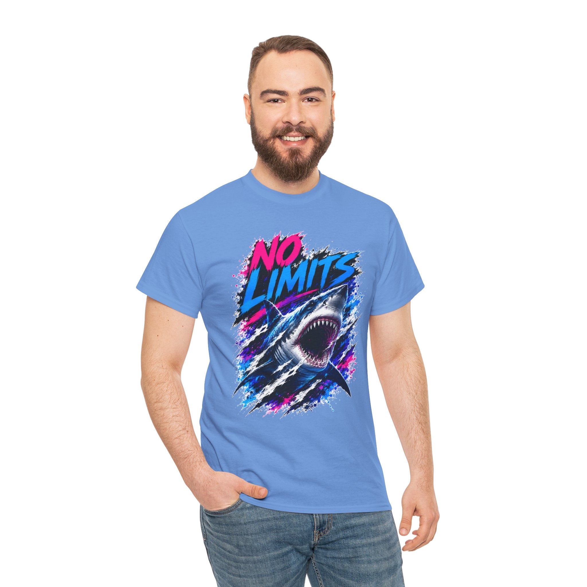 No Limits Shark T-Shirt | Great White Shark Graphic Tee | Unisex Streetwear Shirt | Ocean Lover Gift | Bold Shark Art Tee