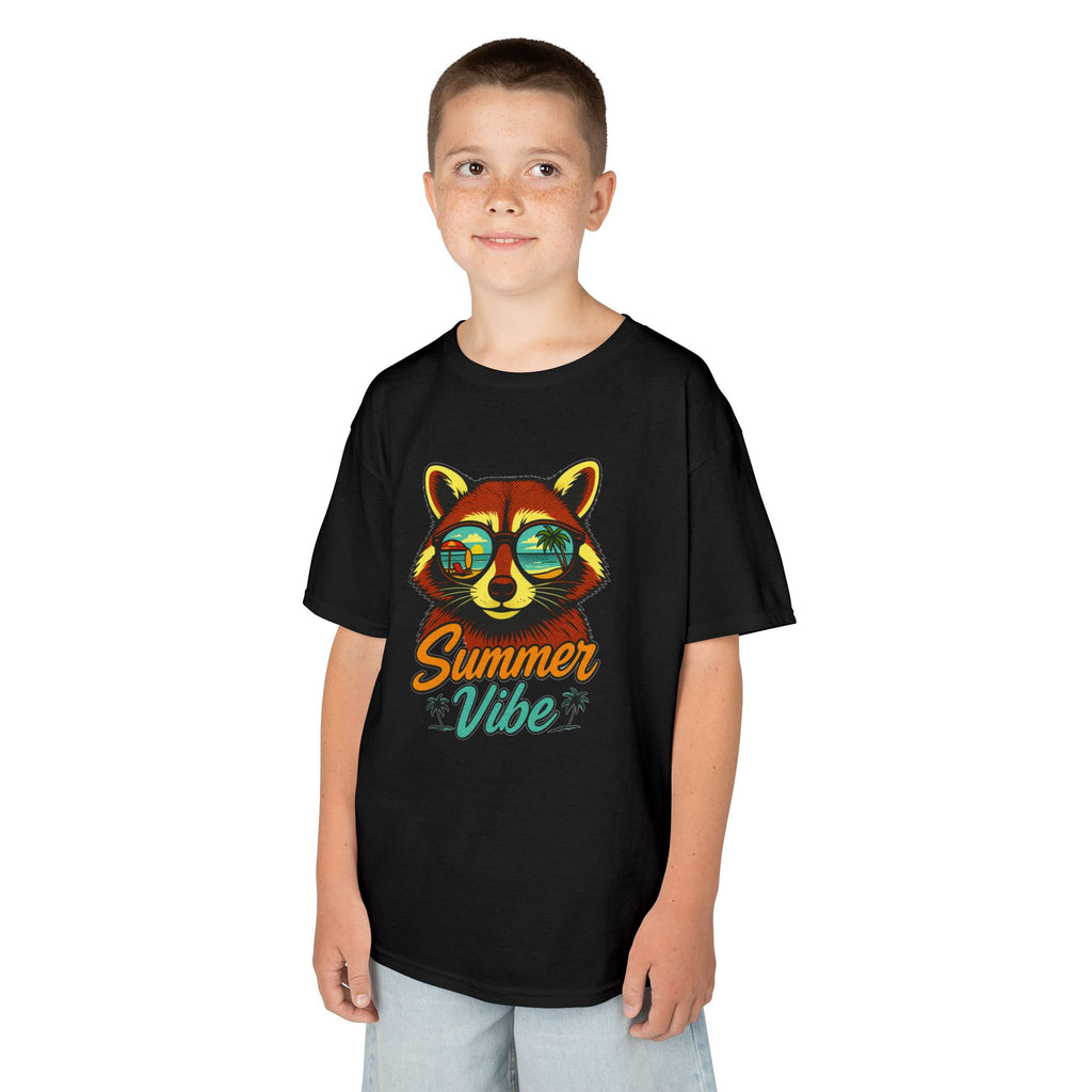 Kids Tee - 'Summer Vibe' Sunglasses Raccoon Graphic