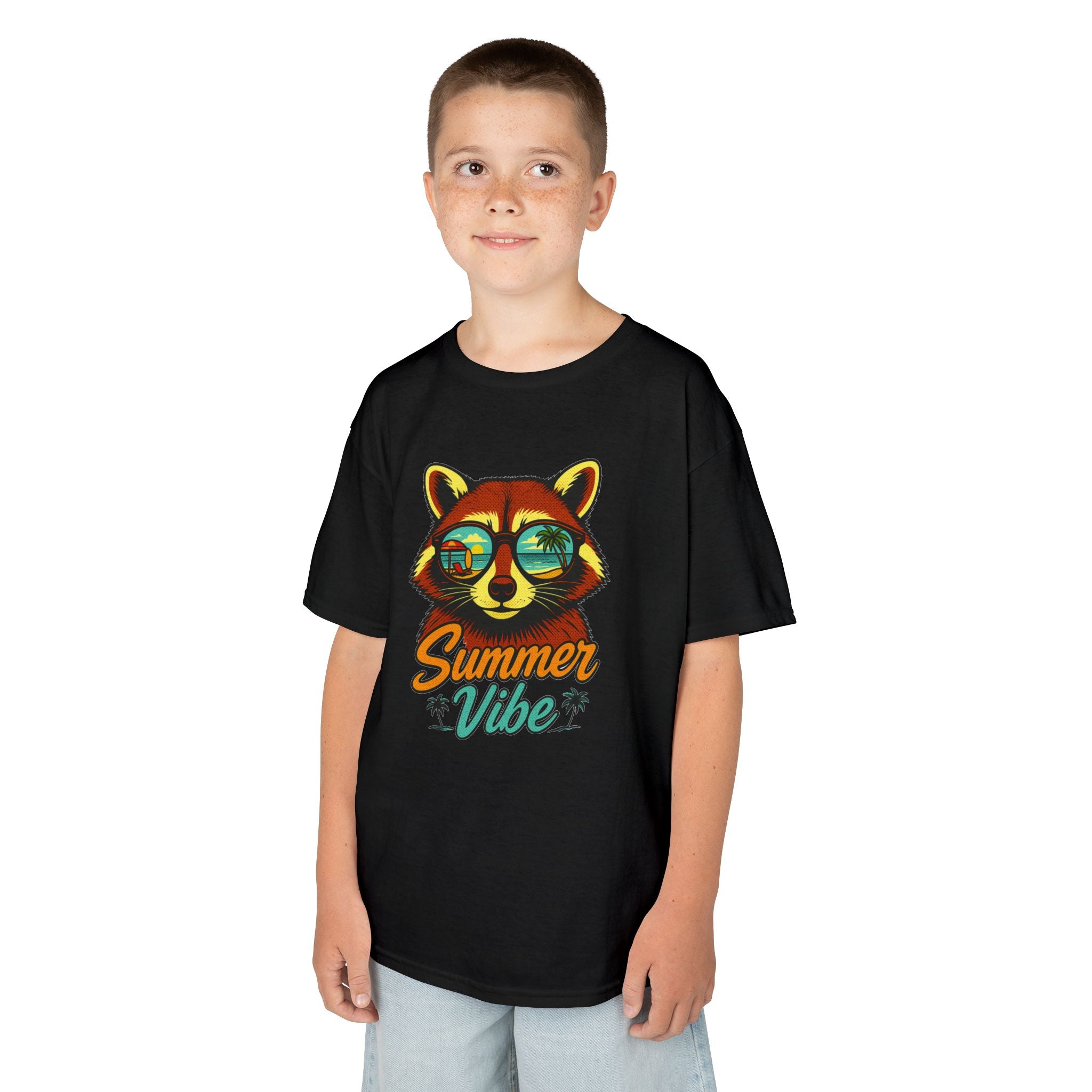 Kids Tee - 'Summer Vibe' Sunglasses Raccoon Graphic