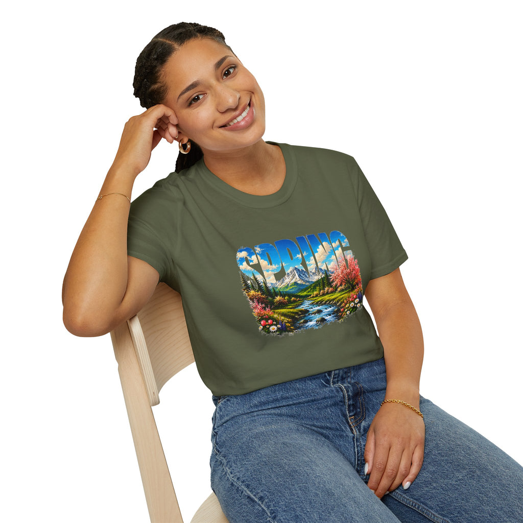 Spring Mountain T Shirt Scenic Landscape Tee