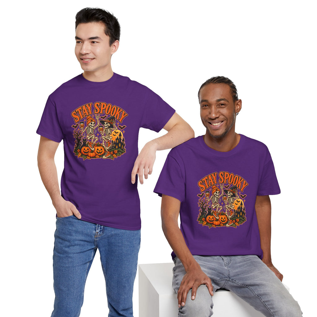 Stay Spooky Halloween Shirt | Dancing Skeleton Pumpkin Graphic Tee