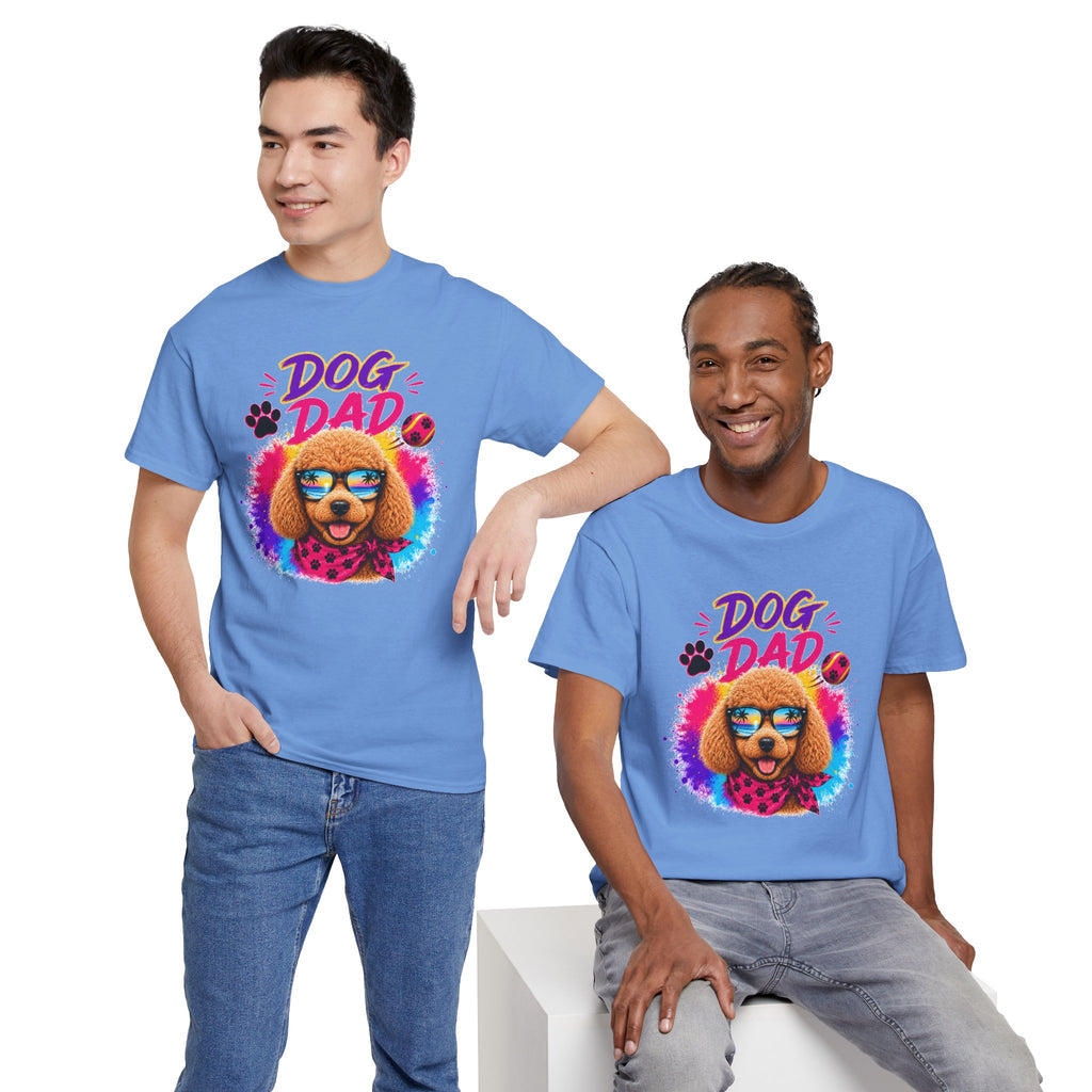 Dog Dad Poodle T-Shirt | Funny Dog Dad Gift | Colorful Retro Poodle Shirt | Dog Lover Gift | Unisex Graphic Tee