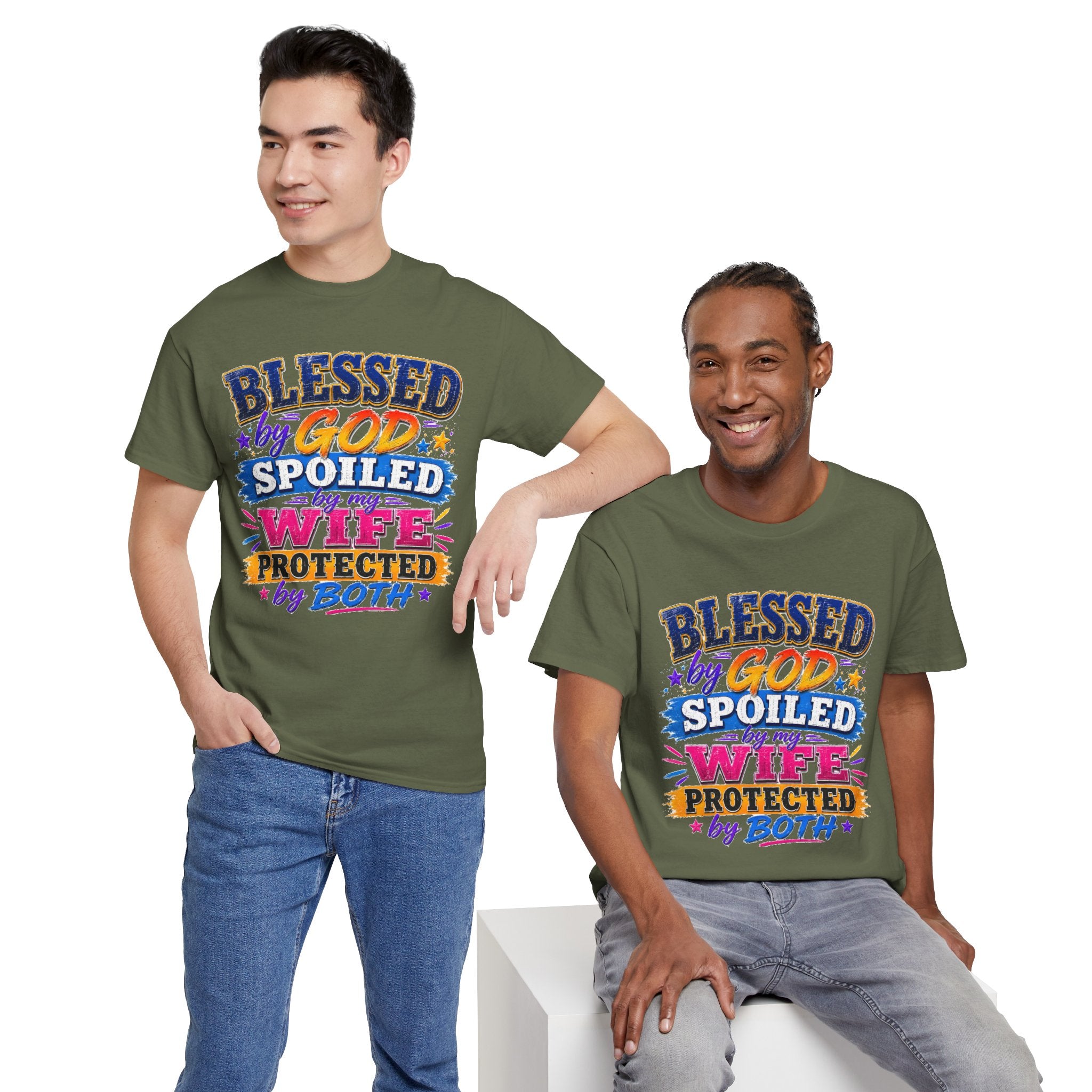 Blessed by God, Spoiled by My Wife – Men’s Graphic Tee
