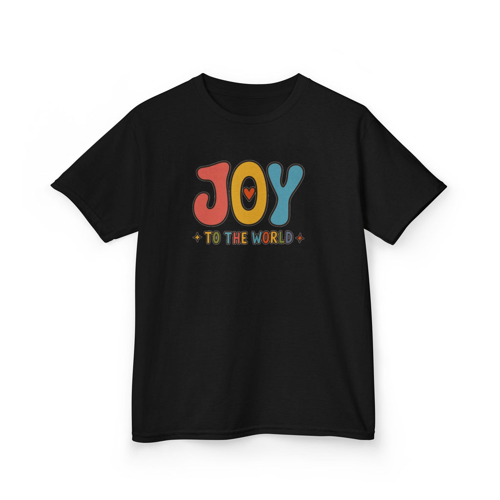Kids Joy to the World Shirt | Retro Christmas Tee for Kids | Holiday Graphic T-Shirt | Cute Kids Xmas Shirt