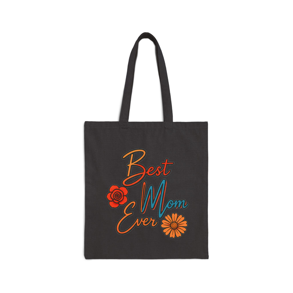 Best Mom Ever Tote Bag, Floral Canvas Bag, Cute Gift for Mom, Retro Style Reusable Bag, Mother’s Day Gift
