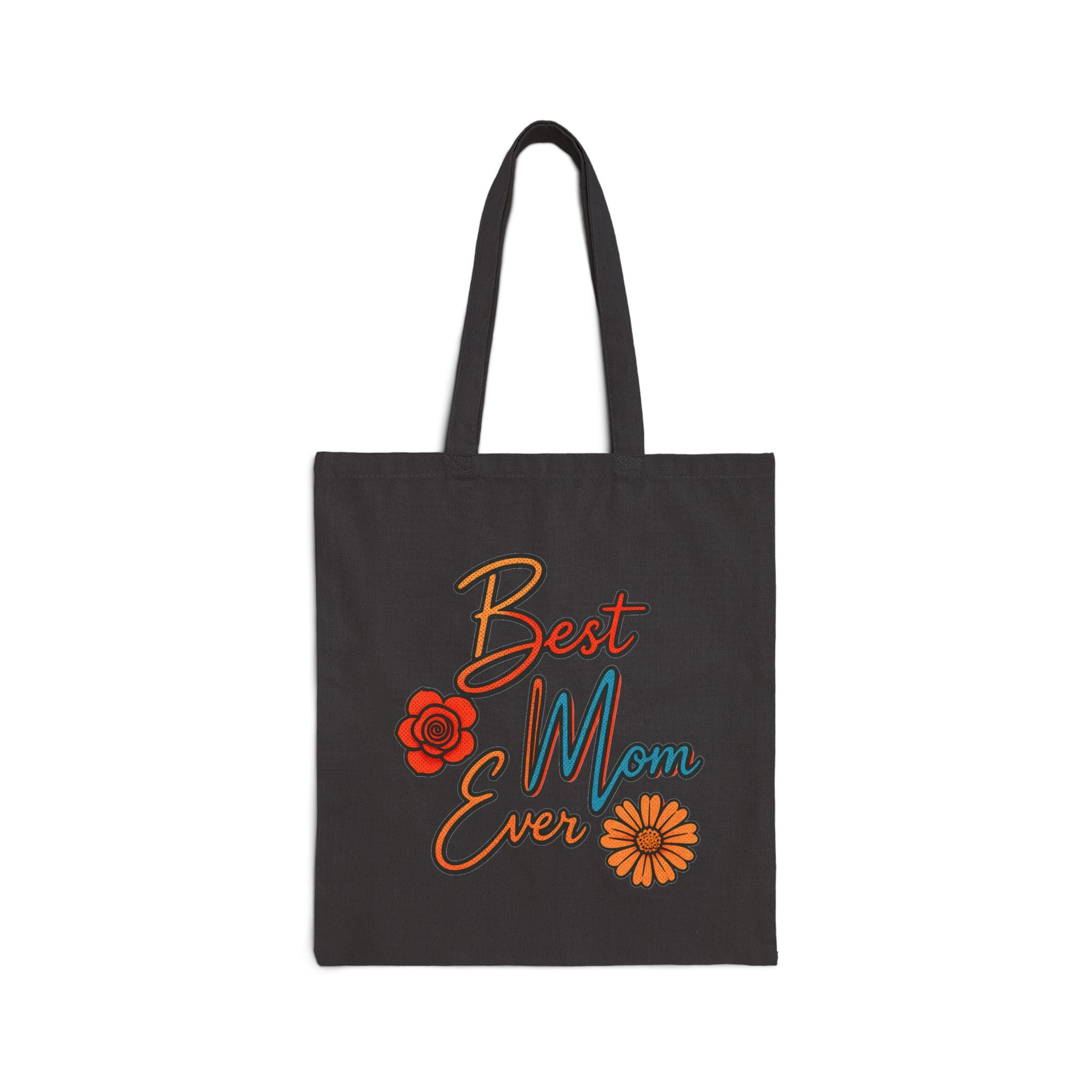 Best Mom Ever Tote Bag, Floral Canvas Bag, Cute Gift for Mom, Retro Style Reusable Bag, Mother’s Day Gift