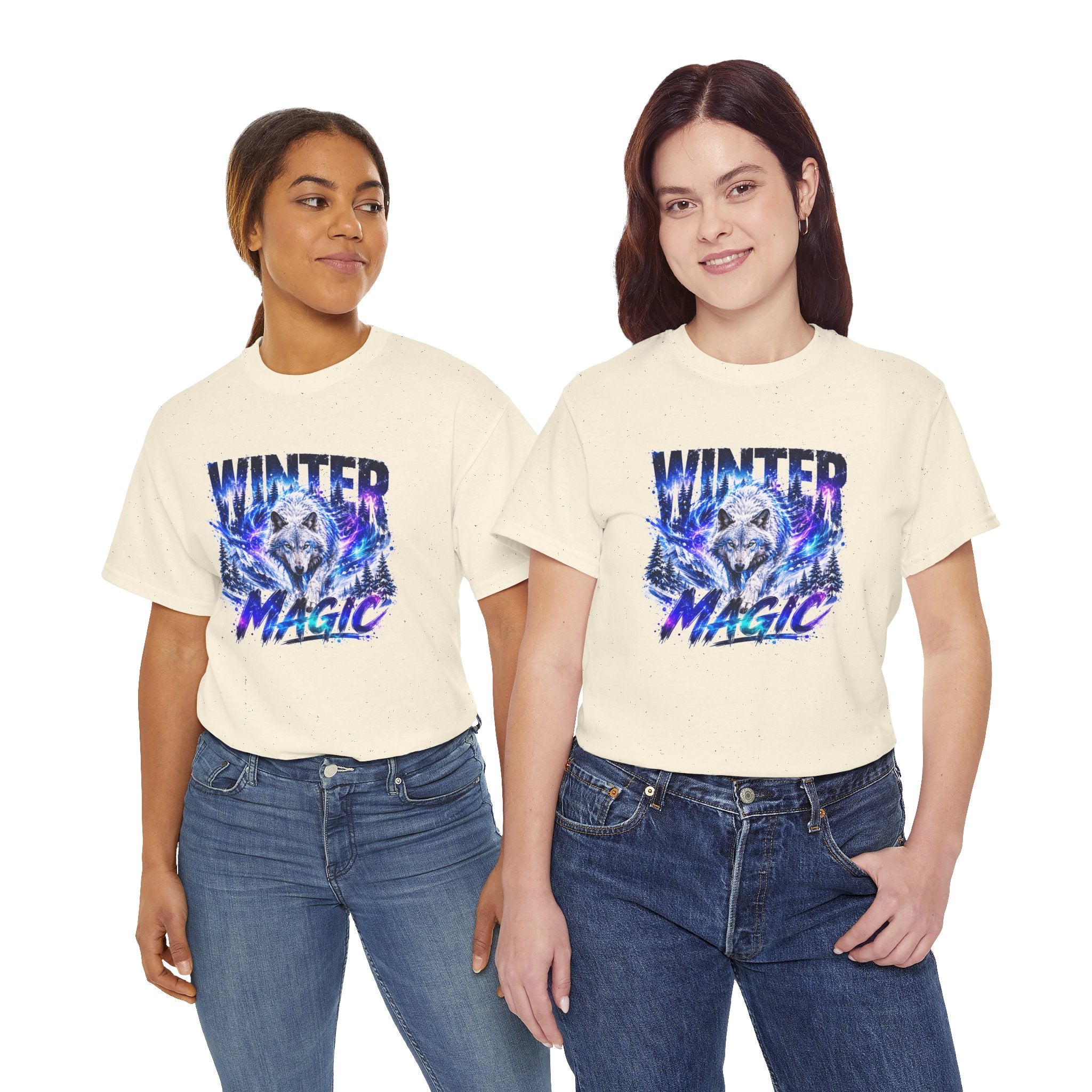Wolf T Shirt, Winter Wolf Shirt, Wolf Lover Gift, Snowy Wolf Tee, Winter Magic Shirt, Wildlife Graphic Tee, Unisex Wolf Shirt