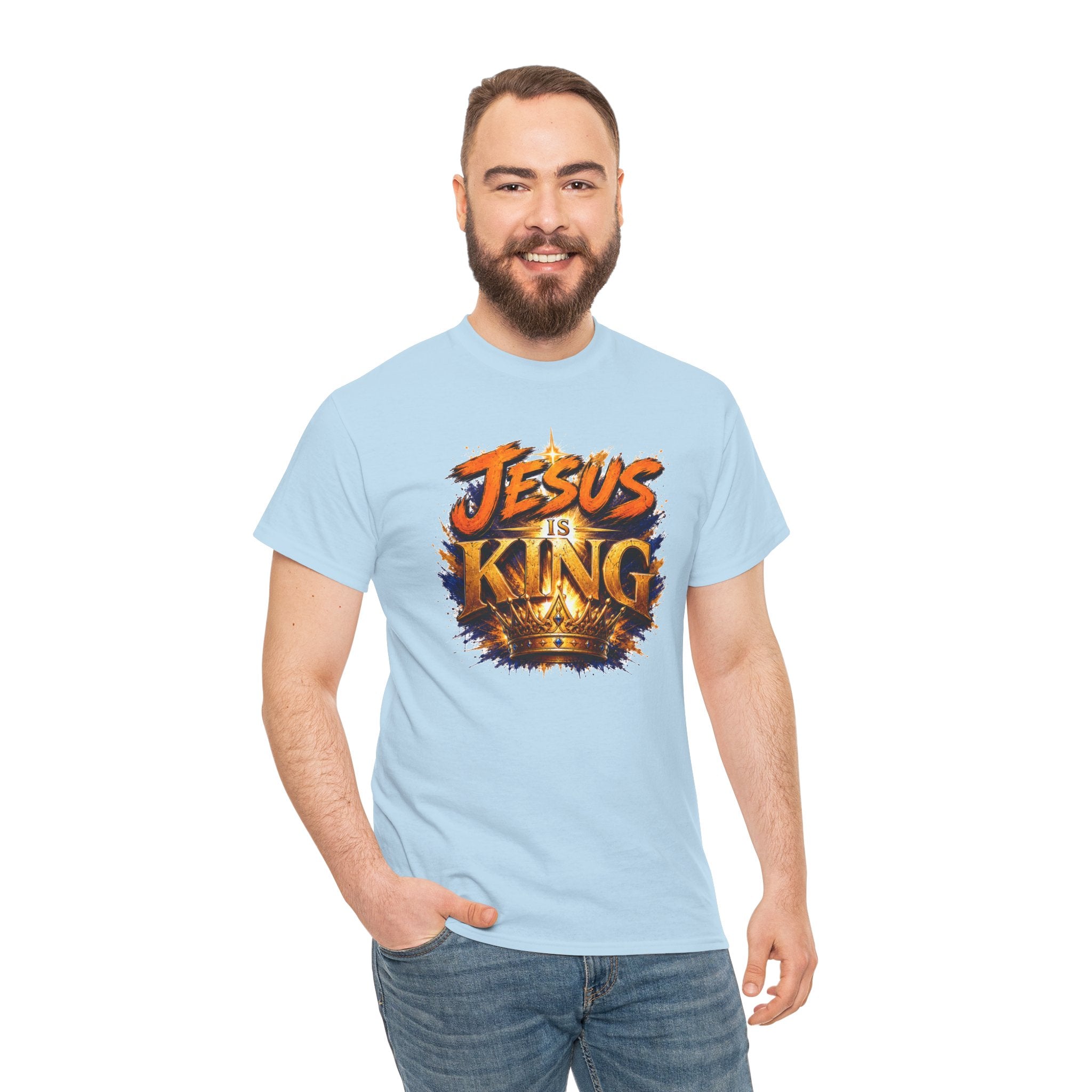 Jesus Is King Christian T-Shirt | Crown Graphic Tee | Religious Unisex Shirt | Faith Apparel | Christian Gift for Men & Women