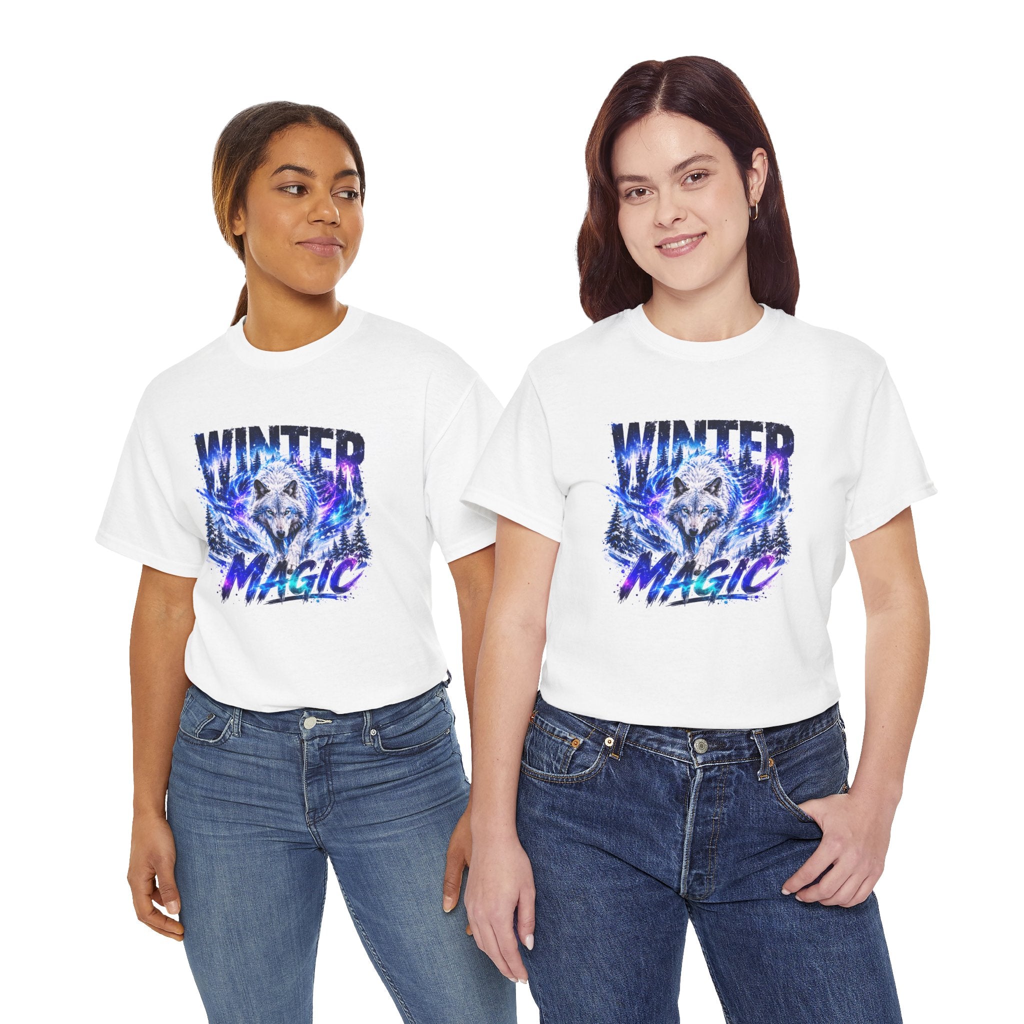 Wolf T Shirt, Winter Wolf Shirt, Wolf Lover Gift, Snowy Wolf Tee, Winter Magic Shirt, Wildlife Graphic Tee, Unisex Wolf Shirt
