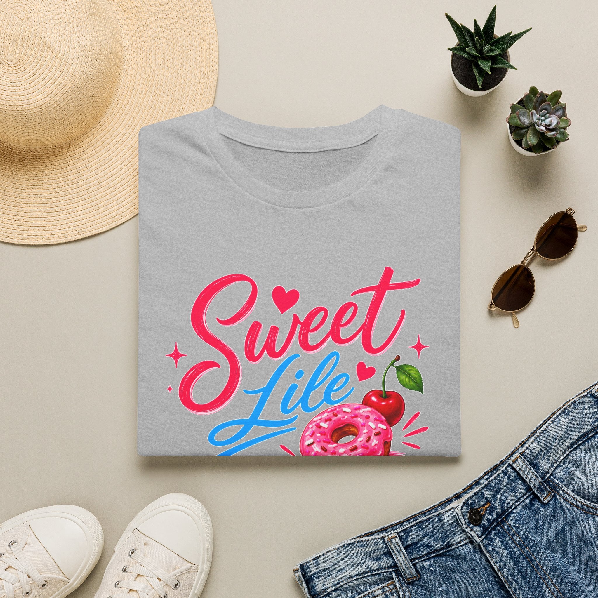 Sweet Life T-Shirt — Cute Donut & Cherry Graphic
