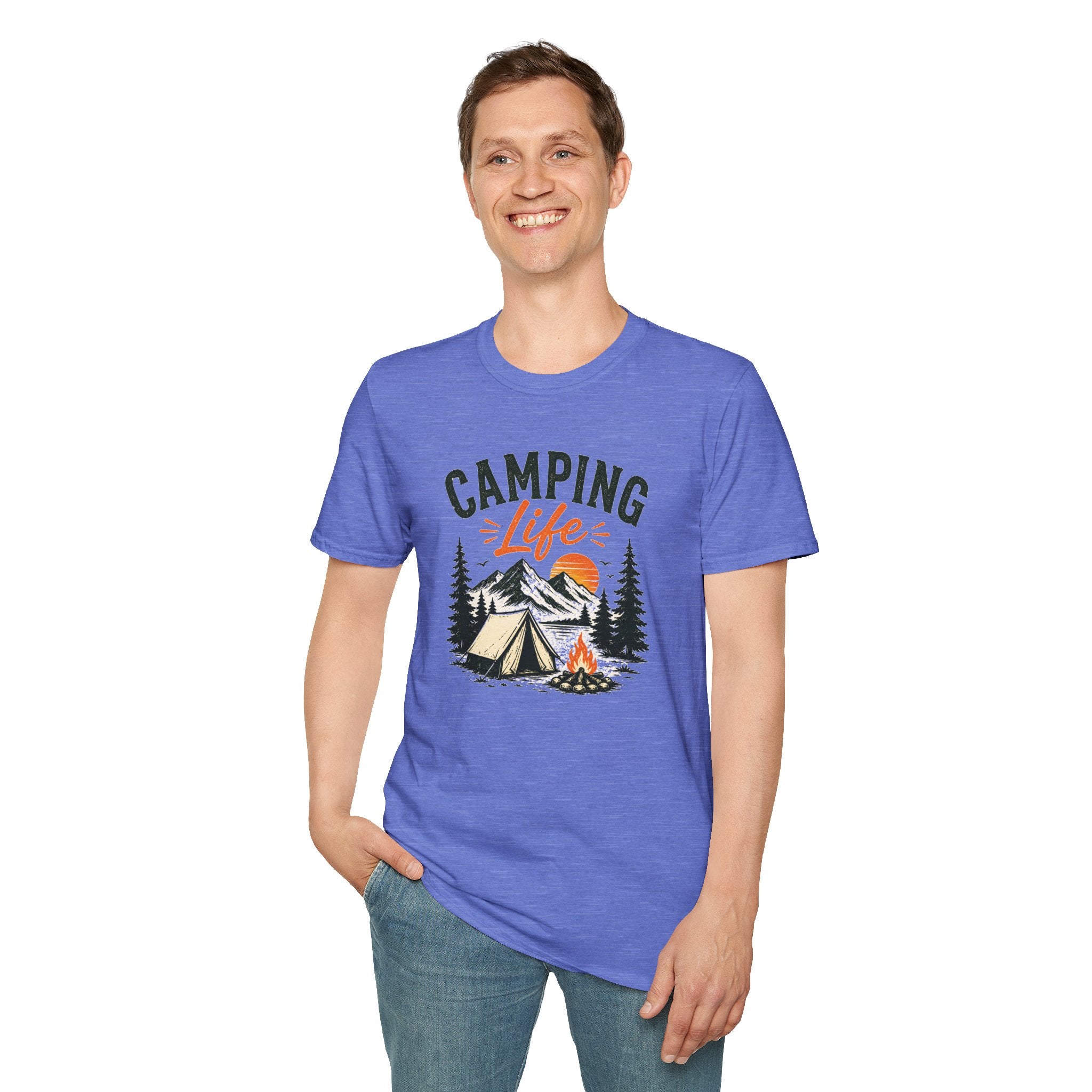 Camping Life T-Shirt — Vintage Tent & Campfire Outdoor Tee