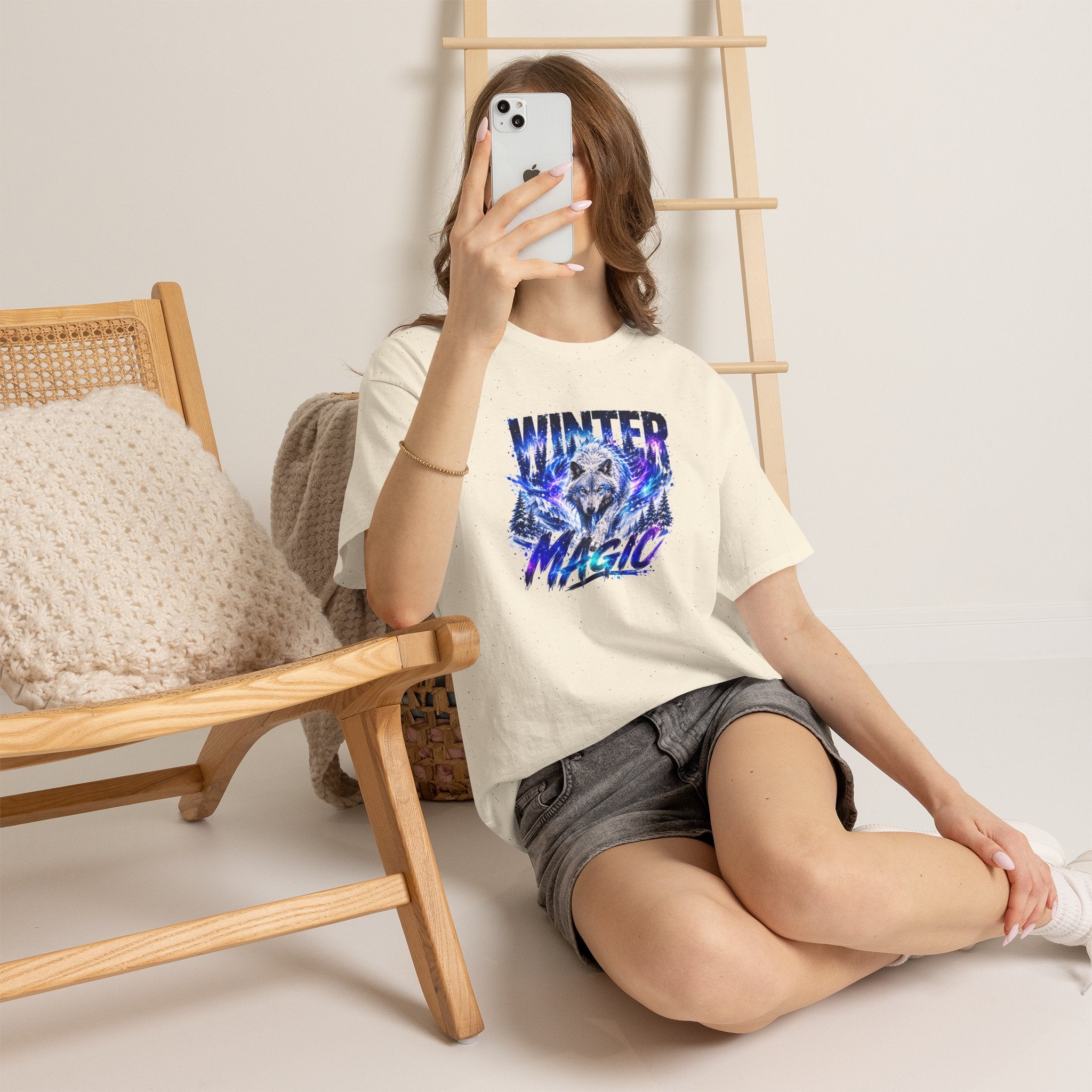 Wolf T Shirt, Winter Wolf Shirt, Wolf Lover Gift, Snowy Wolf Tee, Winter Magic Shirt, Wildlife Graphic Tee, Unisex Wolf Shirt