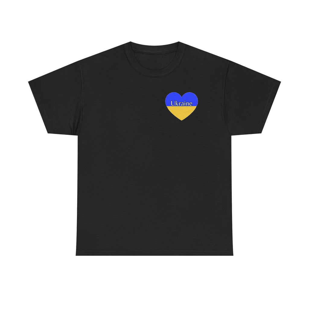 Love Ukraine T-Shirt — Heartbeat Blue & Yellow Support Tee