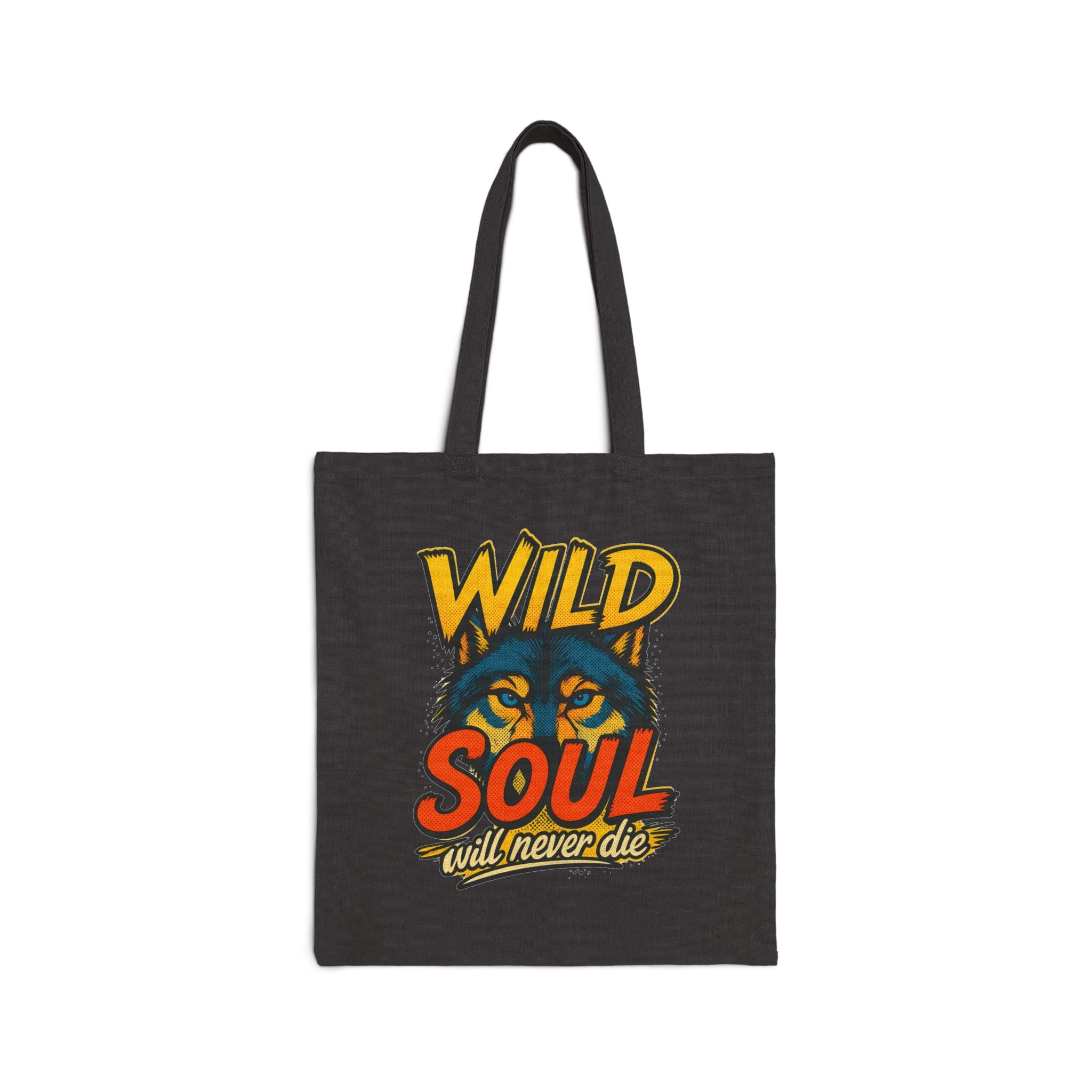 Tote Bag — "Wild Soul Will Never Die" Vintage Wolf Canvas Tote