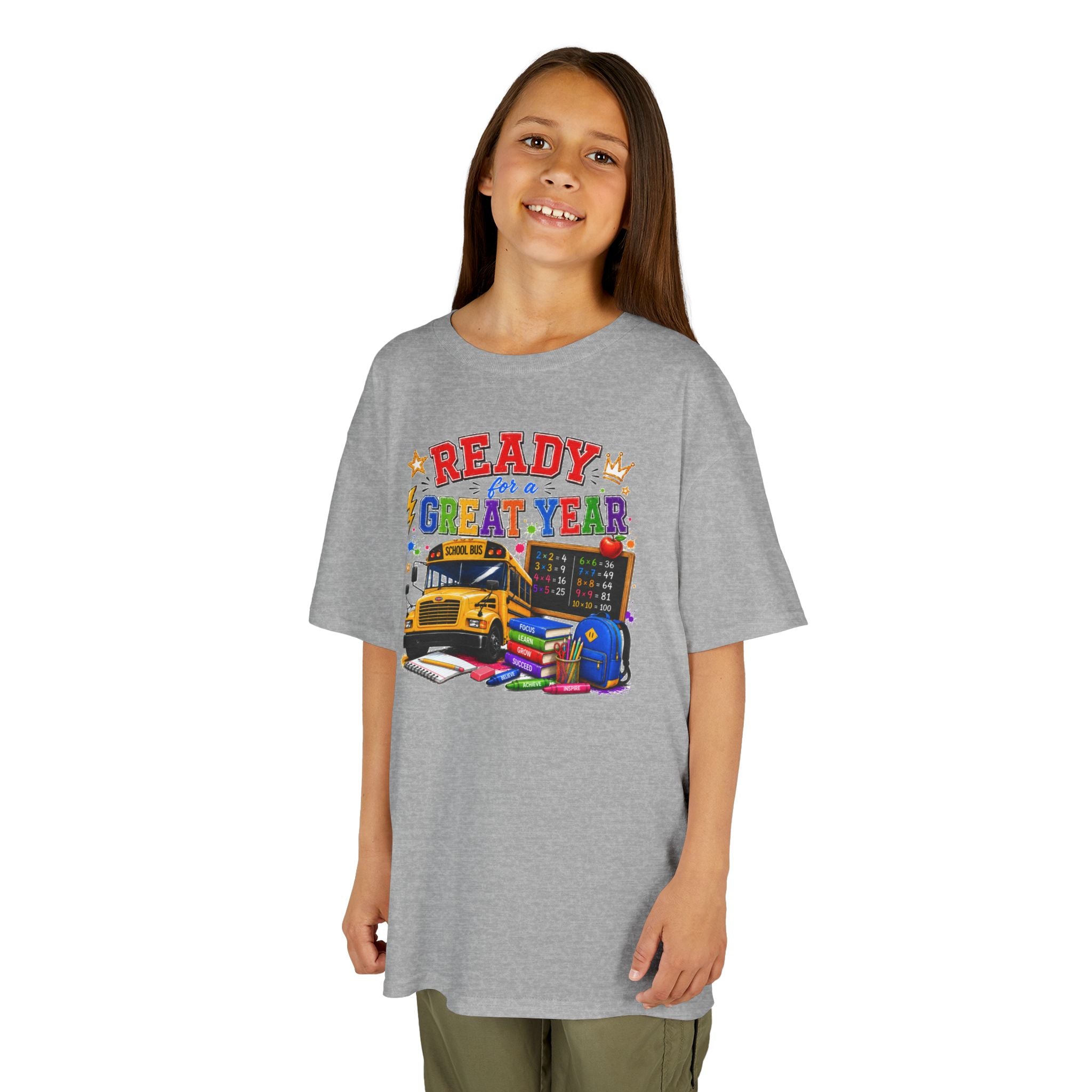 Kids T-Shirt — "Ready For A Great Year" School Bus Back-to-School Tee