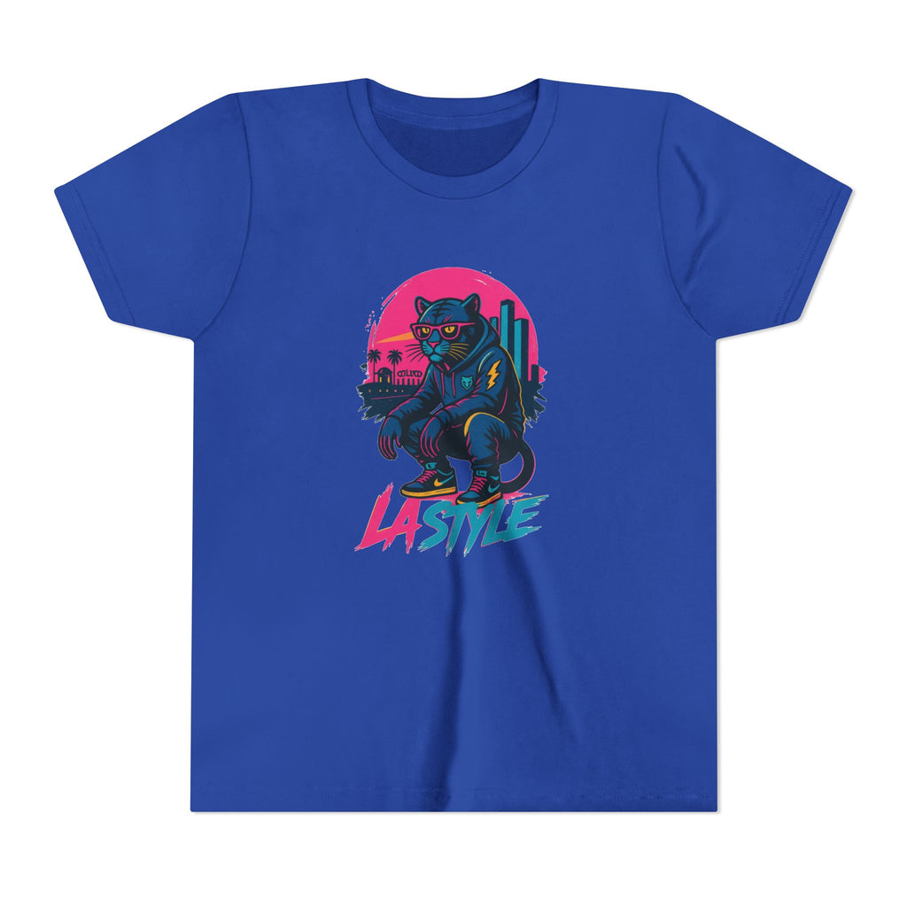 Youth Tee — Retro 'LA Style' Neon Panther Skate Design