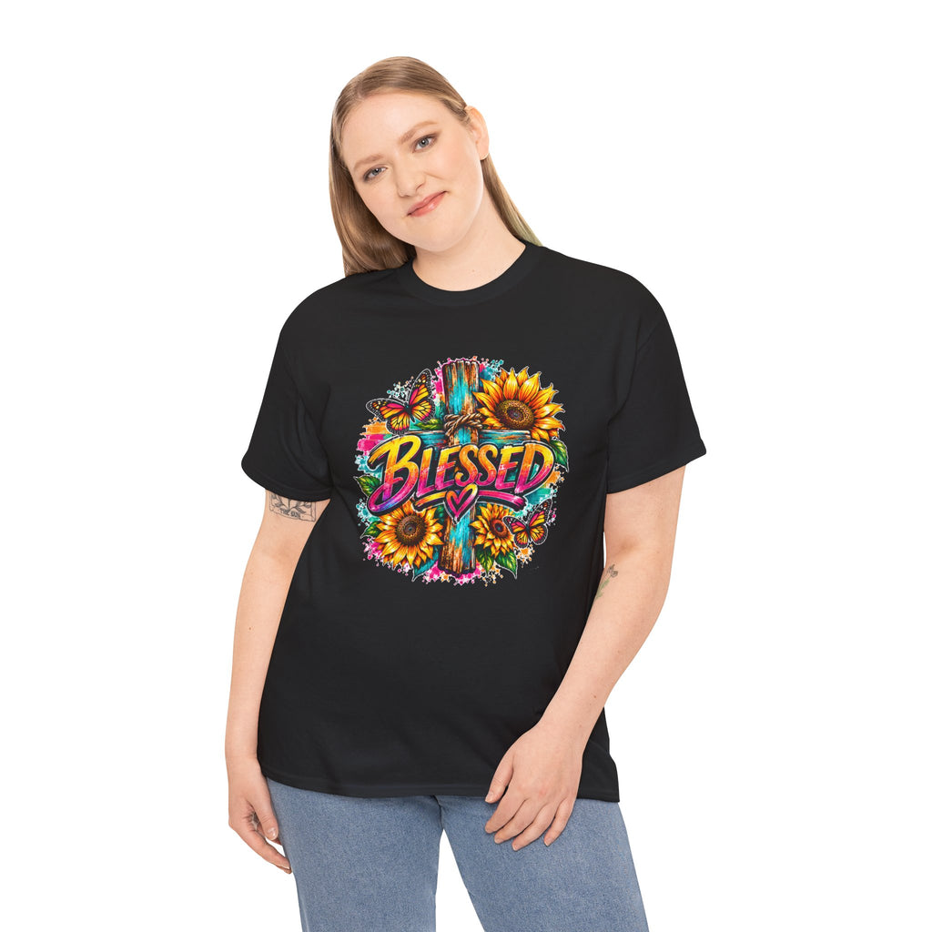 Blessed Christian T-Shirt, Faith Hope Love Tee, Jesus Cross Shirt, Religious Graphic Tee, Christian Gift, Unisex Shirt