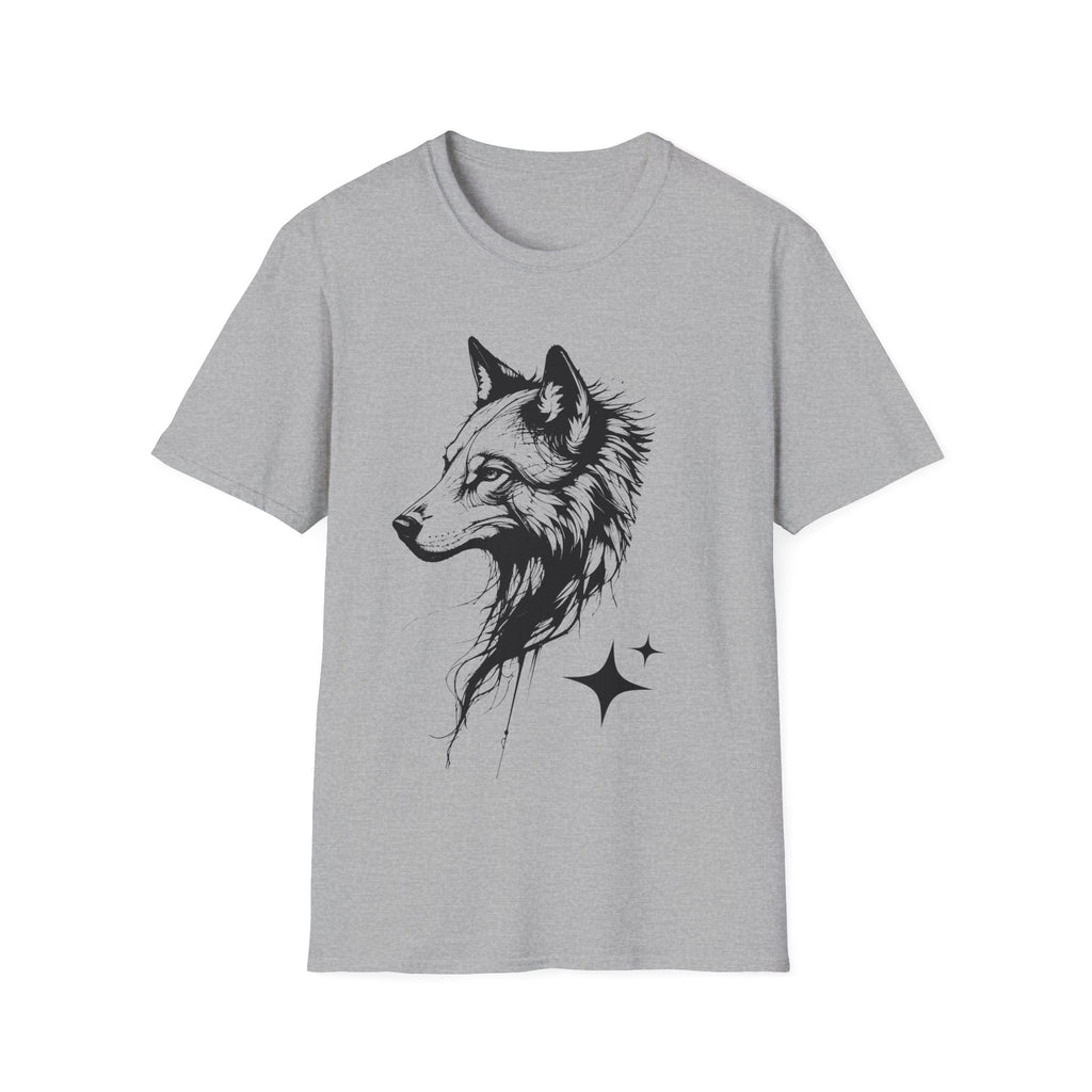Wolf T Shirt, Mystic Wolf Graphic Tee, Forest Animal Shirt, Minimalist Wolf Head Shirt, Unisex Nature T-Shirt, Wildlife Gift, Boho Wolf Tee