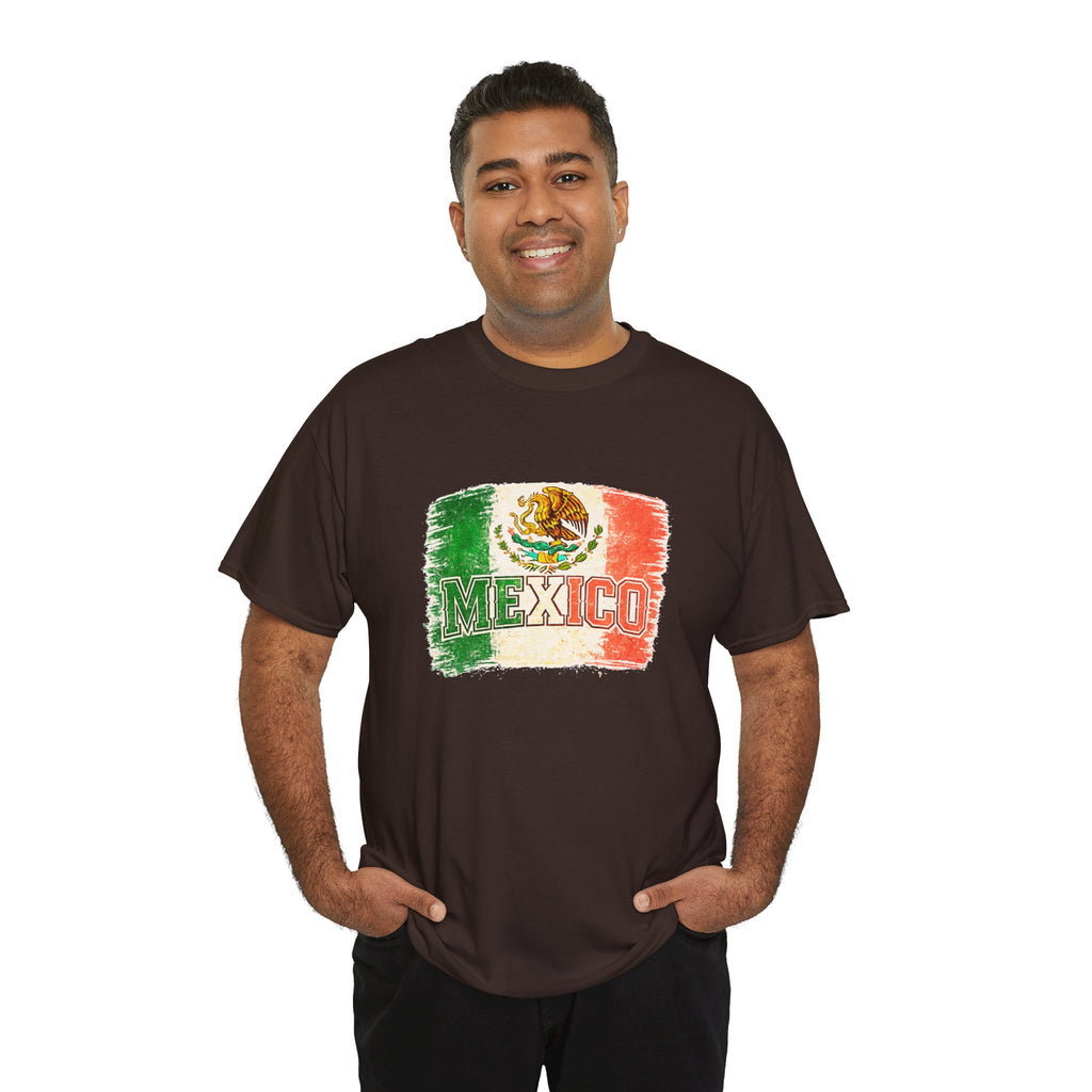 Mexico Flag Vintage T-Shirt — Distressed Mexican Emblem Tee