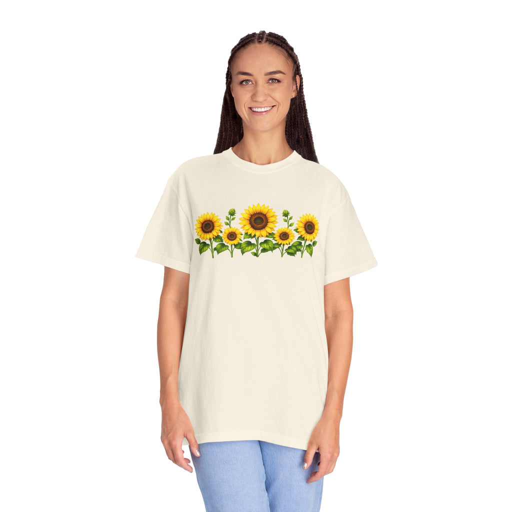Sunflower Shirt for Women, Sunflower T-Shirt, Floral Graphic Tee, Botanical Shirt, Wildflower Tee, Comfort Colors 1717