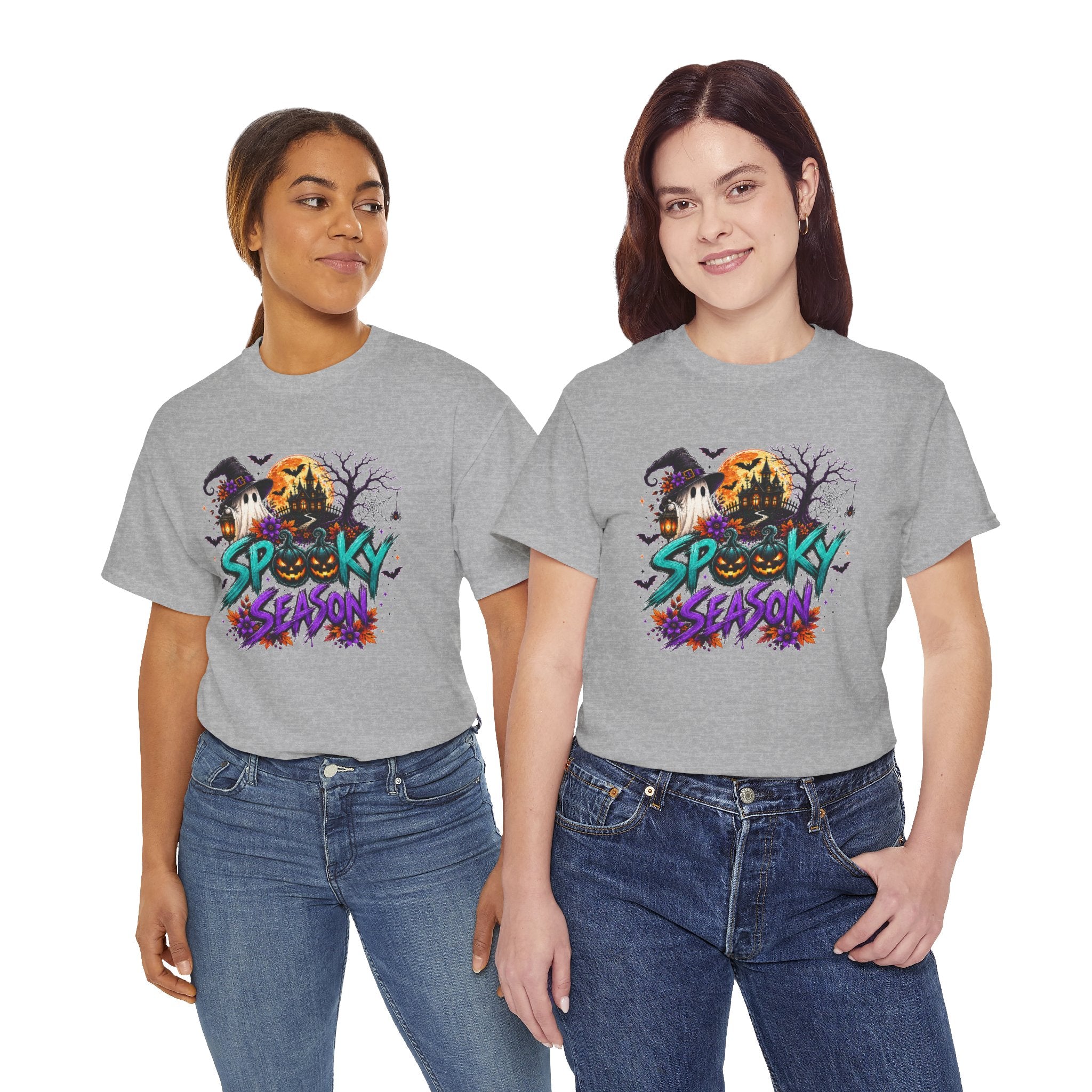 Spooky Season Halloween T-Shirt, Haunted House Pumpkin Tee, Halloween Graphic Shirt, Unisex Fall Tee