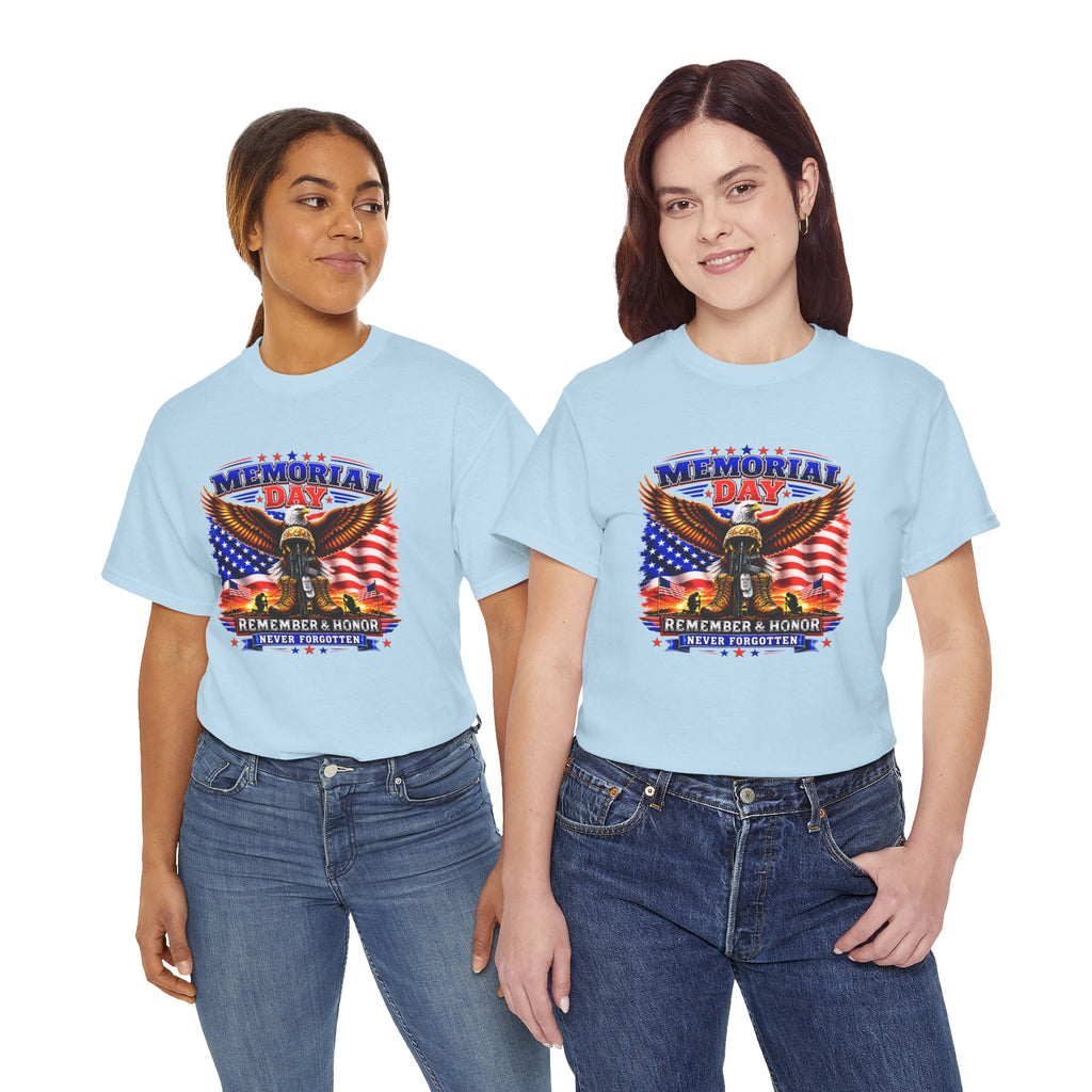 Memorial Day Shirt, Patriotic Eagle T-Shirt, Remember & Honor Tee, American Flag Graphic Shirt, Military Tribute Gift