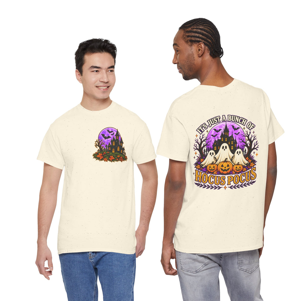 Hocus Pocus Halloween Shirt | Ghost & Pumpkin Front Back Tee