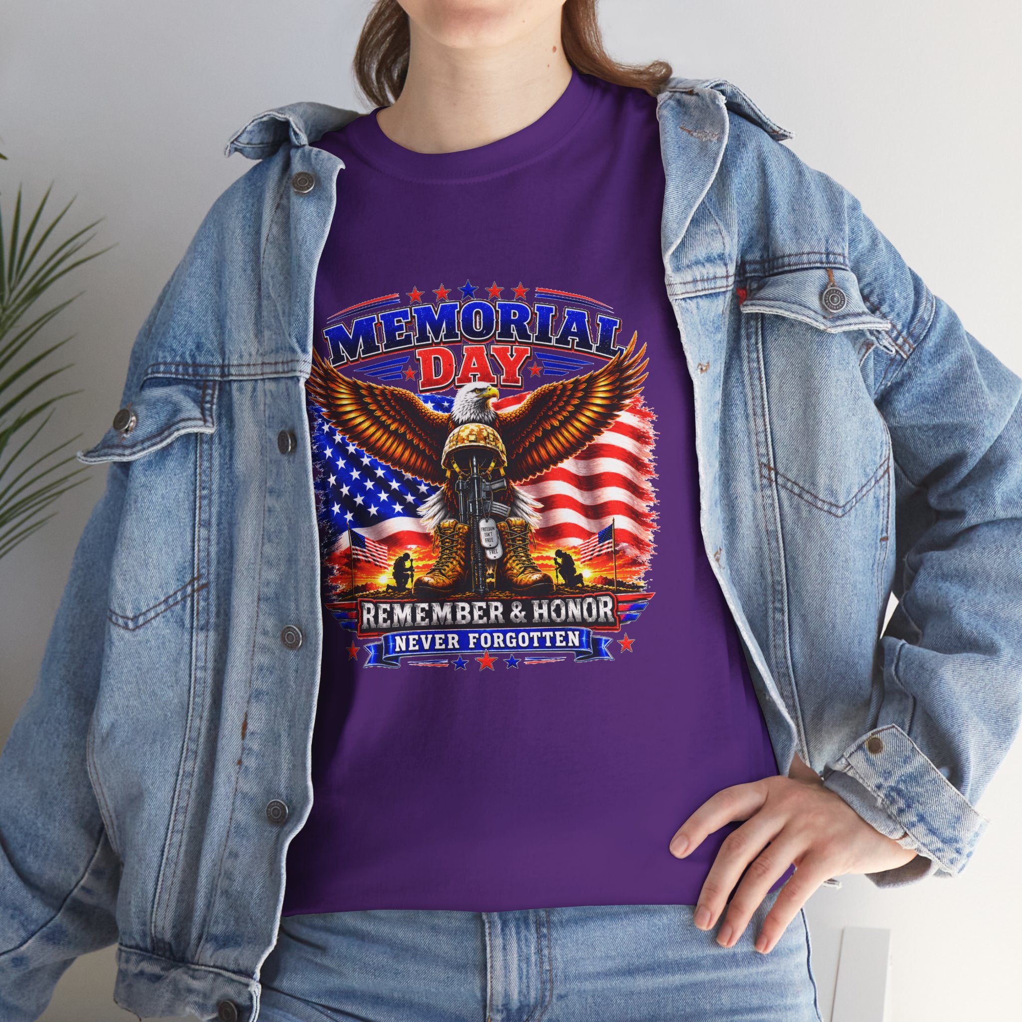 Memorial Day Shirt, Patriotic Eagle T-Shirt, Remember & Honor Tee, American Flag Graphic Shirt, Military Tribute Gift