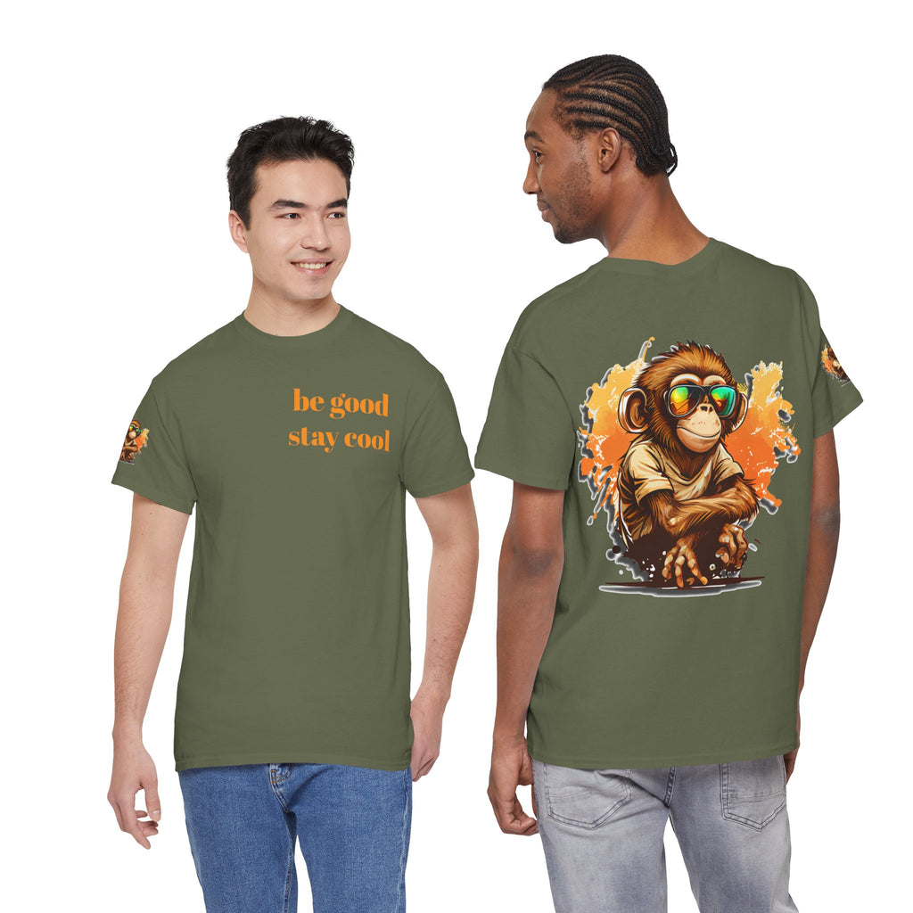 Cool Monkey T-Shirt Front Back Print | Funny Chimp Sunglasses Tee | Streetwear Graphic Shirt | Unisex Trendy Gift