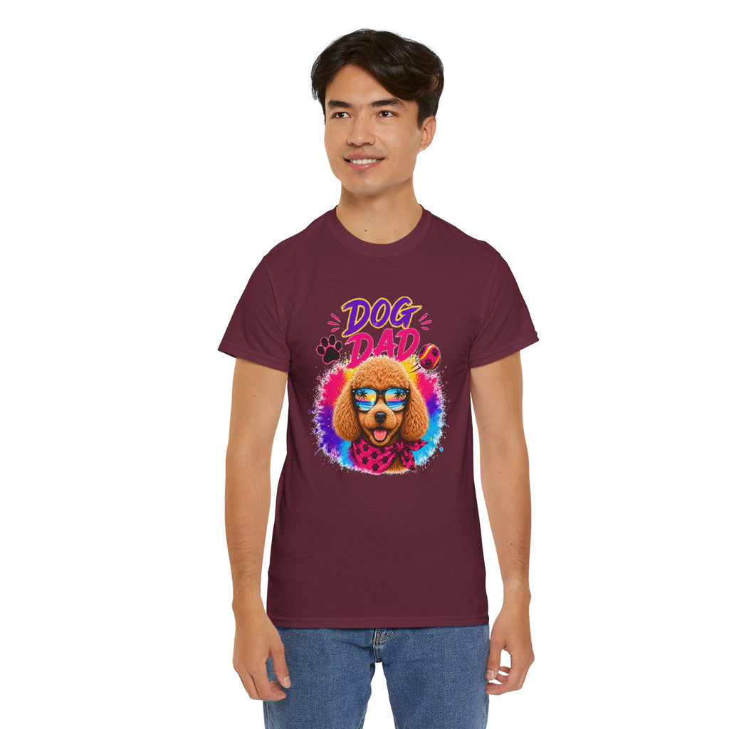 Dog Dad Poodle T-Shirt | Funny Dog Dad Gift | Colorful Retro Poodle Shirt | Dog Lover Gift | Unisex Graphic Tee