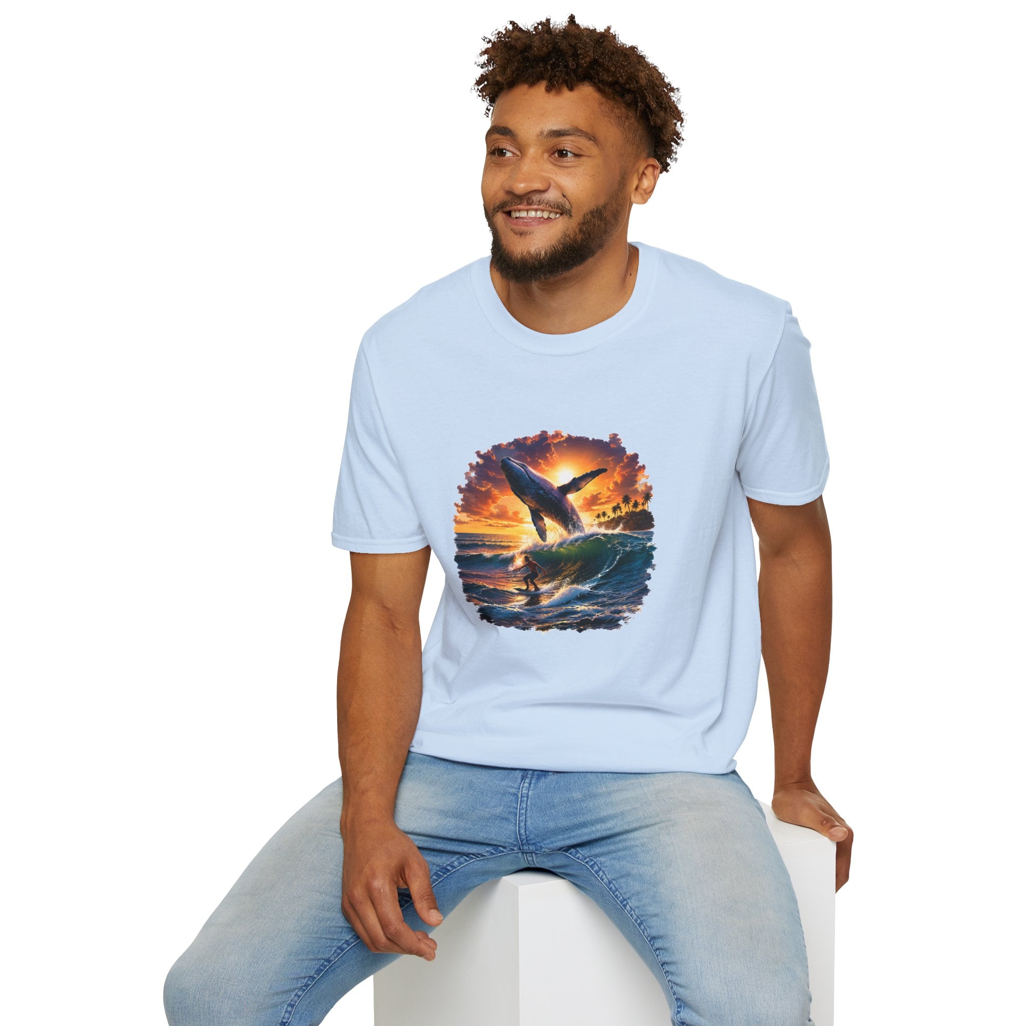 Whale Sunset T-Shirt — Ocean Jumping Humpback Tee