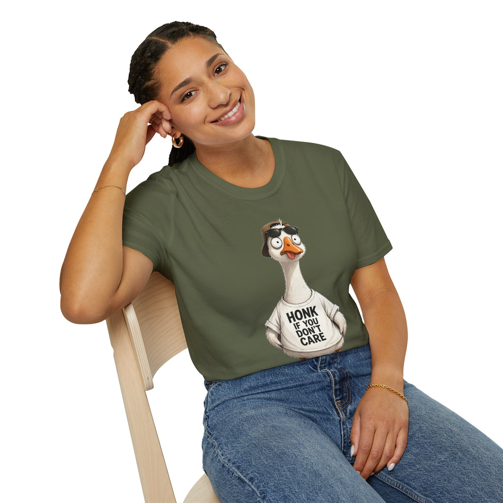 Funny Goose Shirt Honk If You Don’t Care T-Shirt Meme Graphic Tee Unisex Funny Animal Shirt Sarcastic Humor Gift Casual Tee