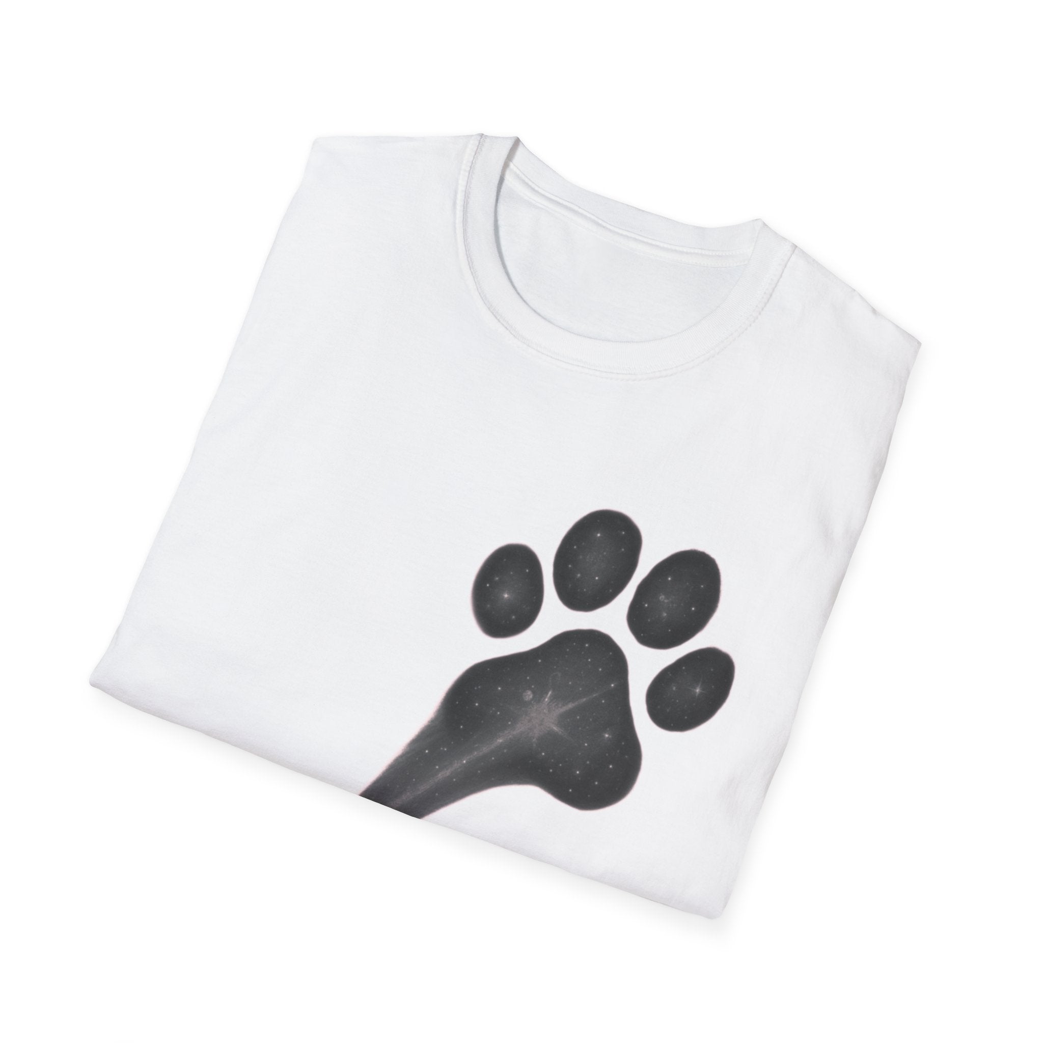 Minimal Paw Print T-Shirt, Dog Lover Tee, Aesthetic Pet Shirt, Paw Comet Design