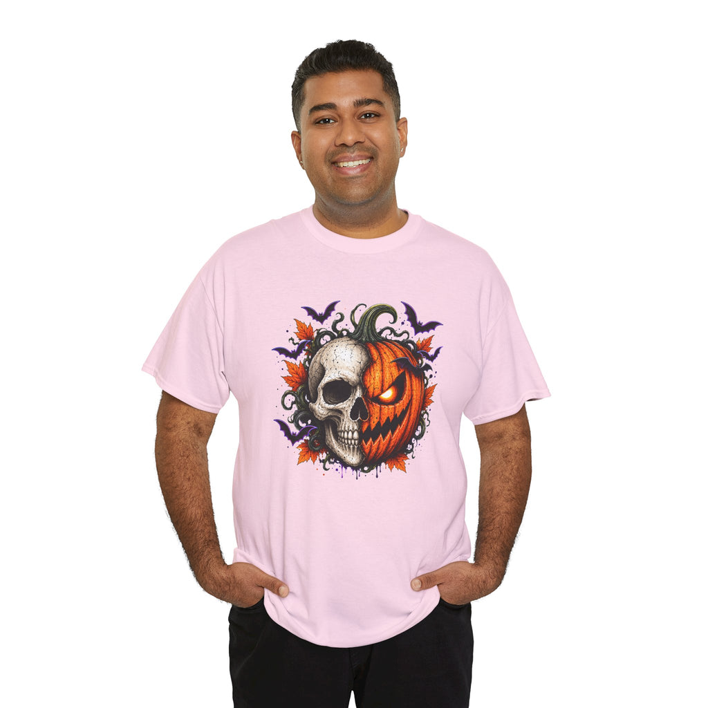 Halloween Skull Pumpkin T-Shirt, Spooky Jack O Lantern Graphic Tee, Unisex Halloween Shirt, Gothic Fall Tee