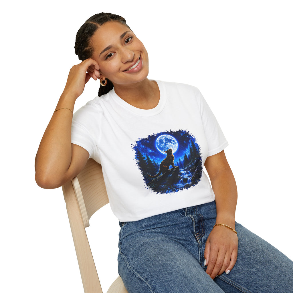 Cat Howl T-Shirt – Moonlit Night Graphic Tee