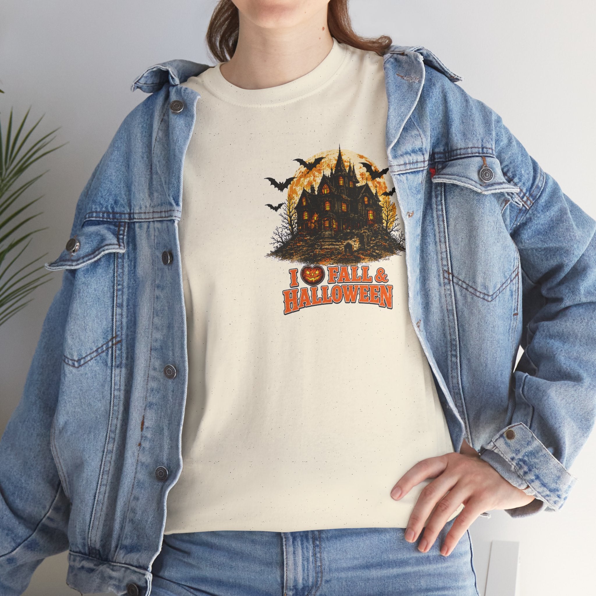 Halloween Fall Graphic Tee — "I  Fall & Halloween" Vintage Pumpkin & Spooky Characters Shirt
