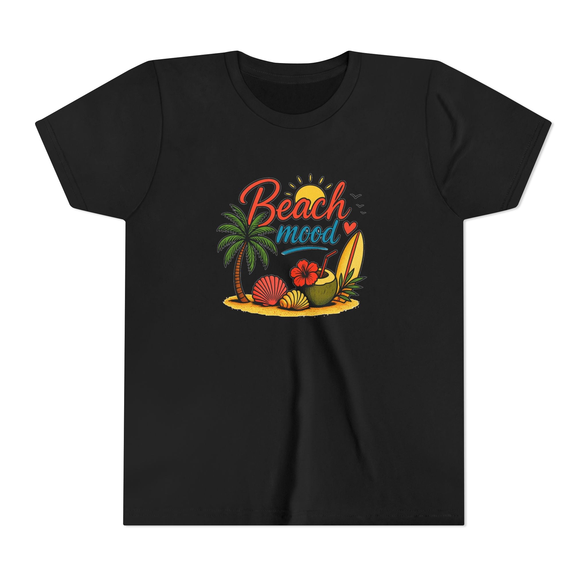 Youth T-Shirt – "Beach Mood" Surf & Palm Tree Summer Tee