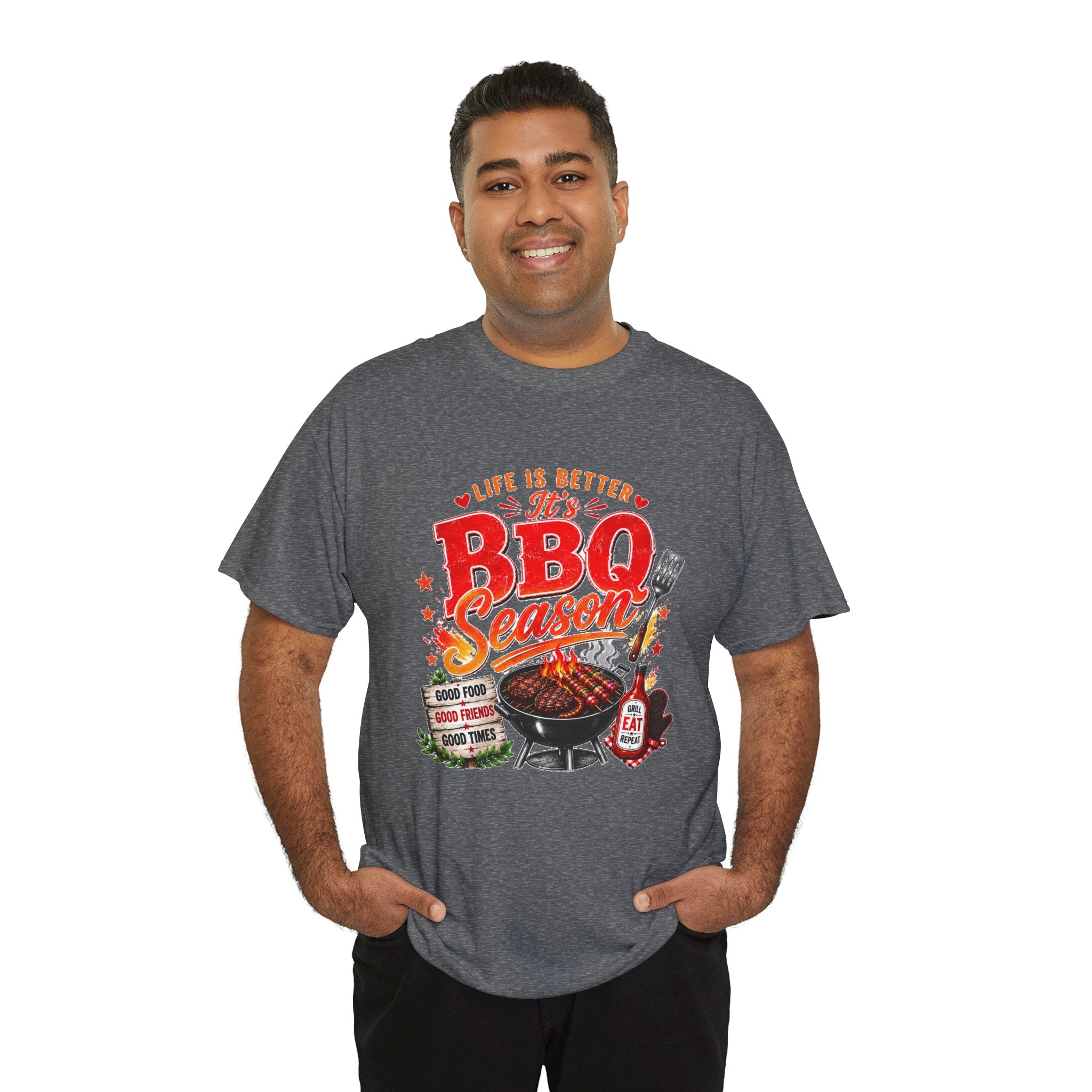 BBQ Season T-Shirt | Life Is Better It's BBQ Season Tee | Funny Grill Shirt | Summer Cookout Shirt | Barbecue Lover Gift | Backyard BBQ Tee