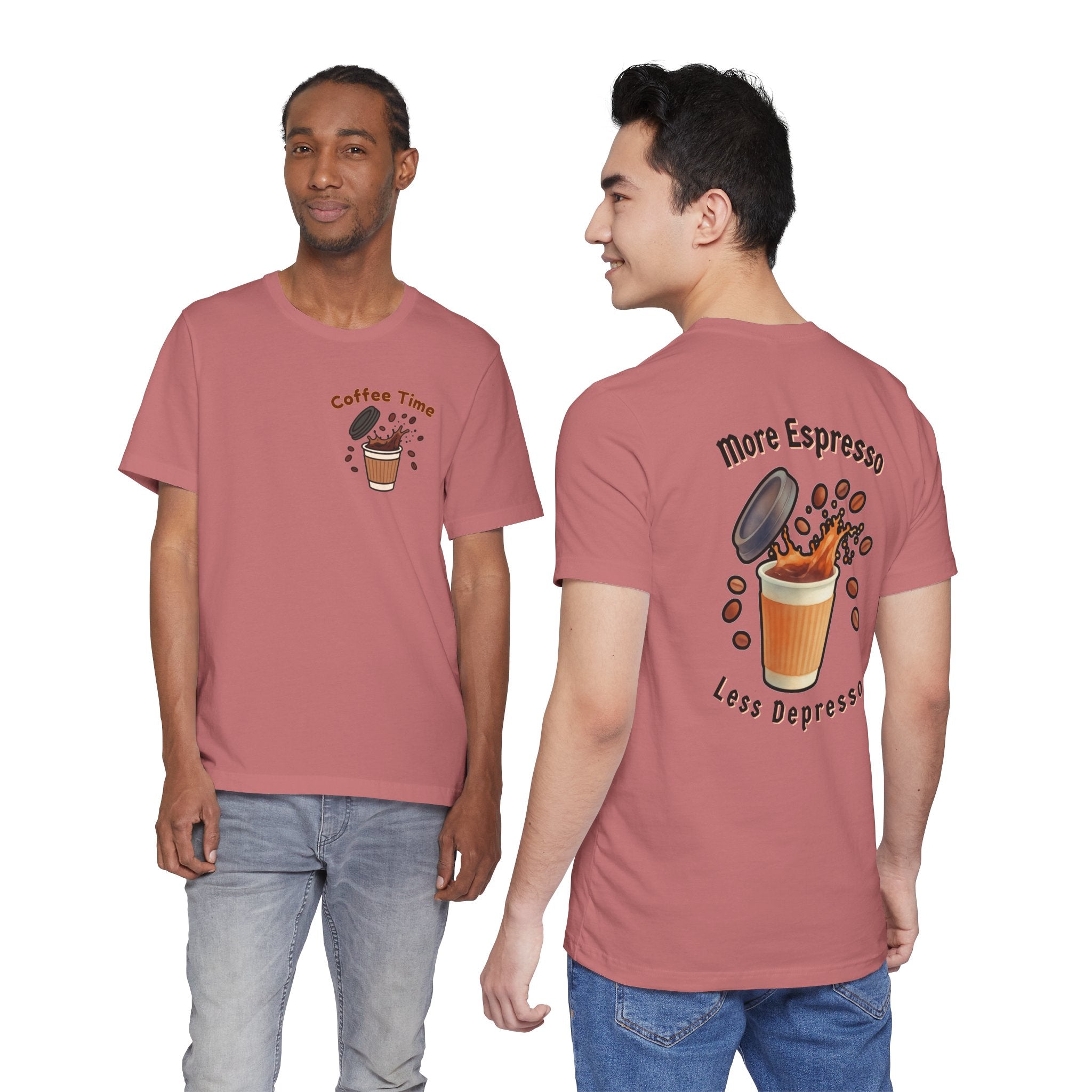 Coffee Time Tee — "More Espresso Less Depresso" Graphic T-Shirt